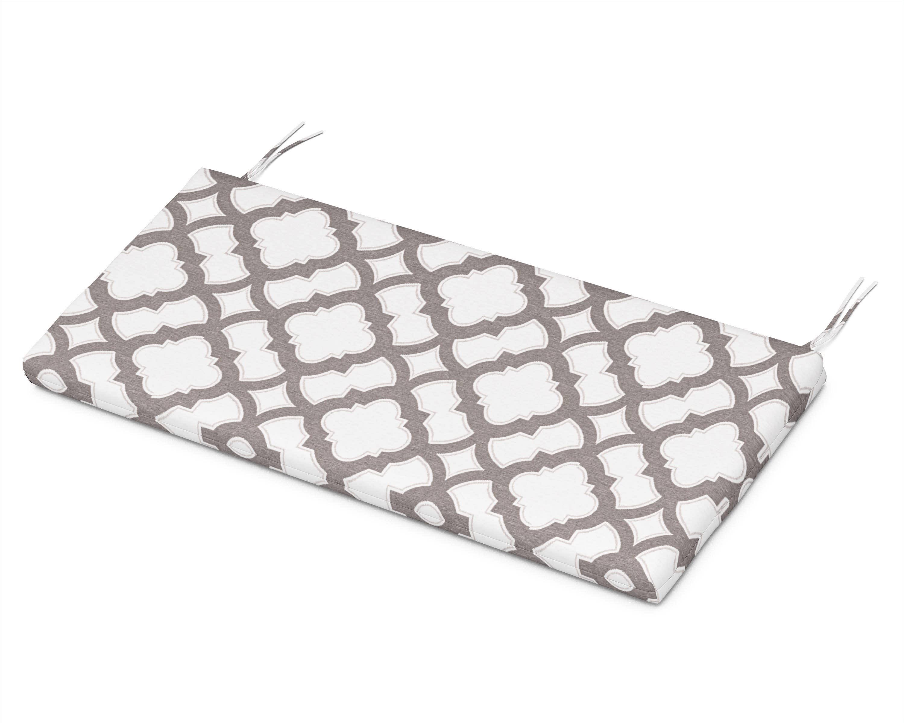 Bench Seat Cushion - 18.5"D x 43.5"W x 2.5"H in Trellis Grey Mist