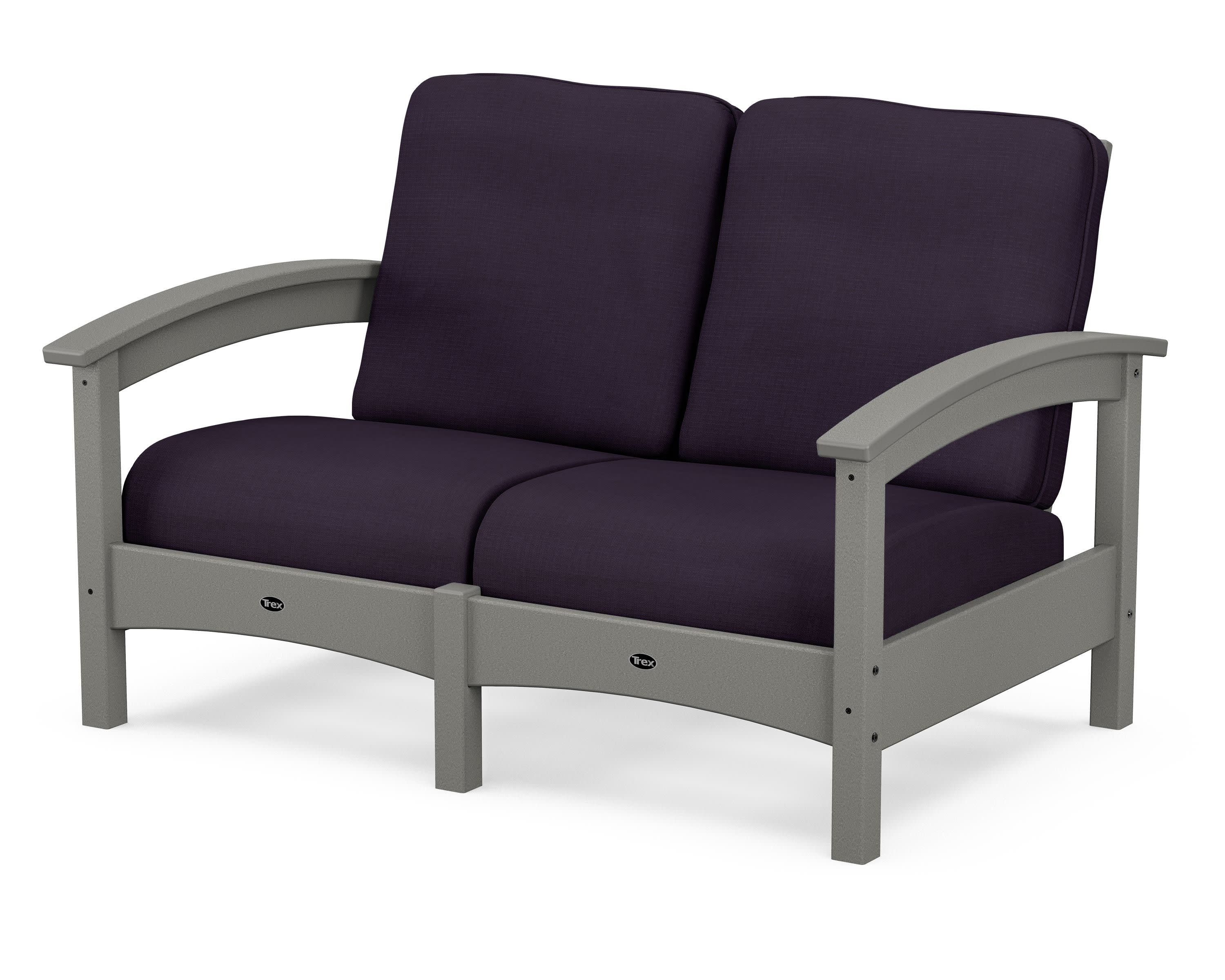 Rockport Club Loveseat in Stepping Stone / Navy Linen