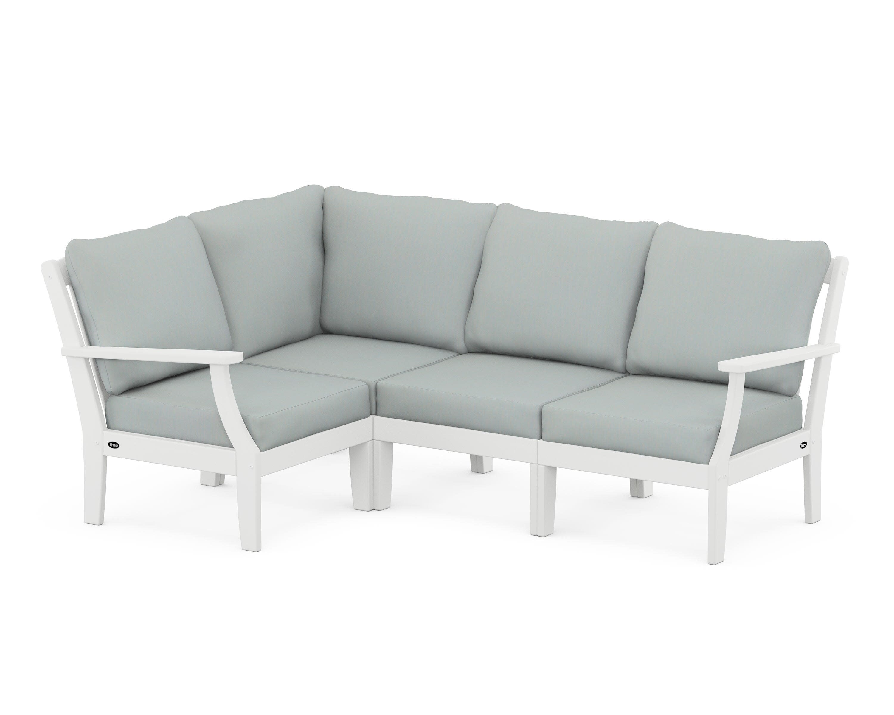 Yacht Club Modular 4-Piece Deep Seating Set in Classic White / Spa