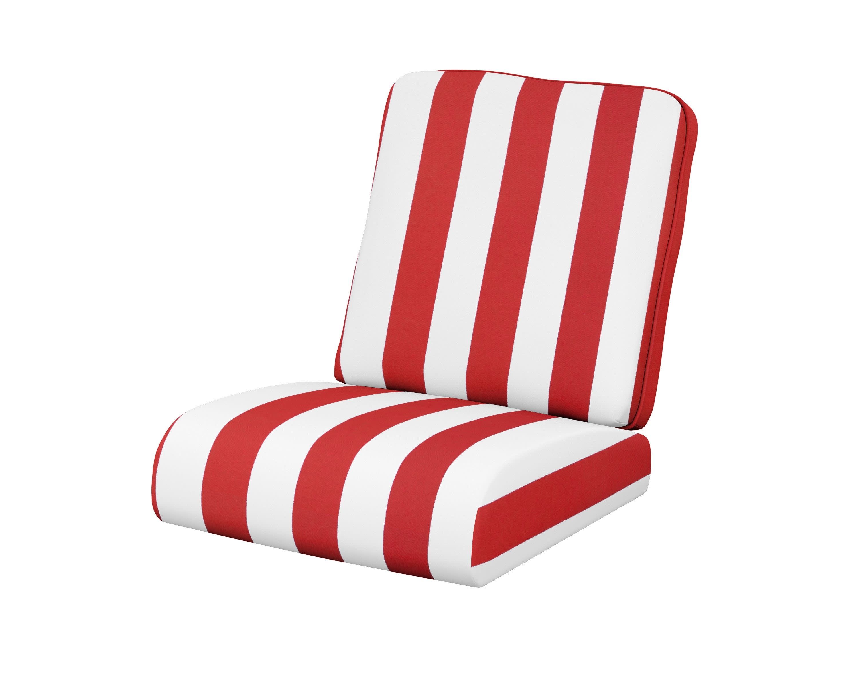 Club Seat/Back Cushion in Cabana Stripe Crimson