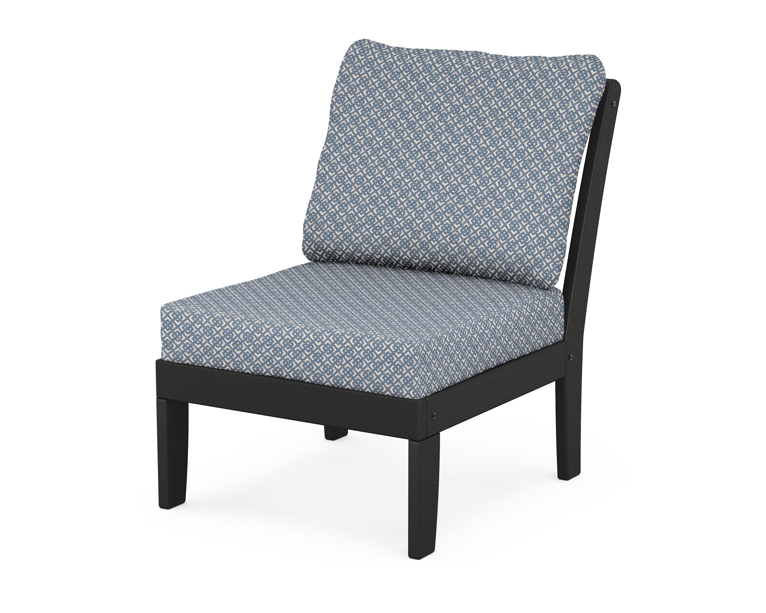 Yacht Club Modular Armless Chair in Charcoal Black / Hopscotch