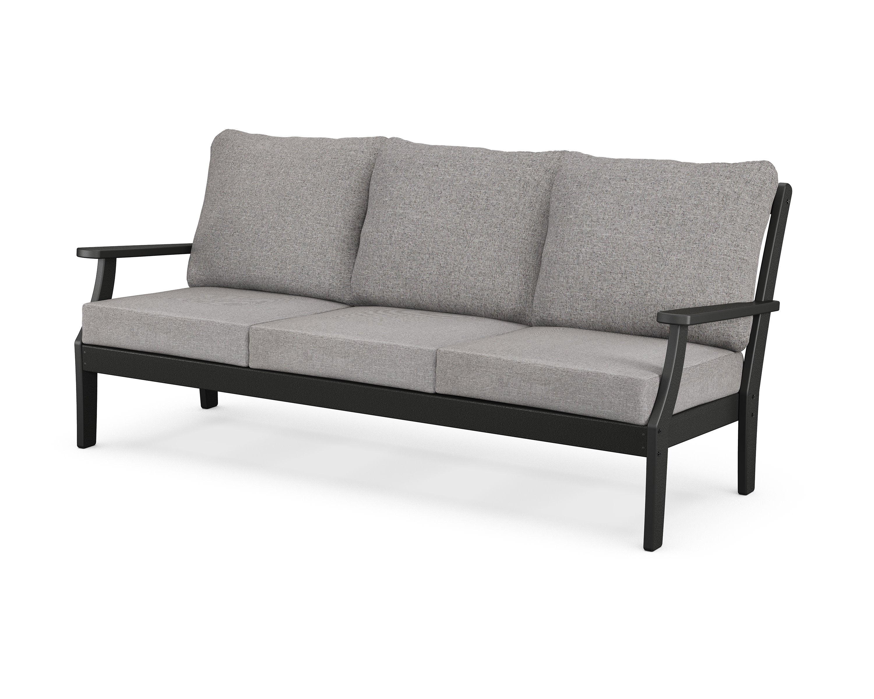 Yacht Club Deep Seating Sofa in Charcoal Black / Grey Mist