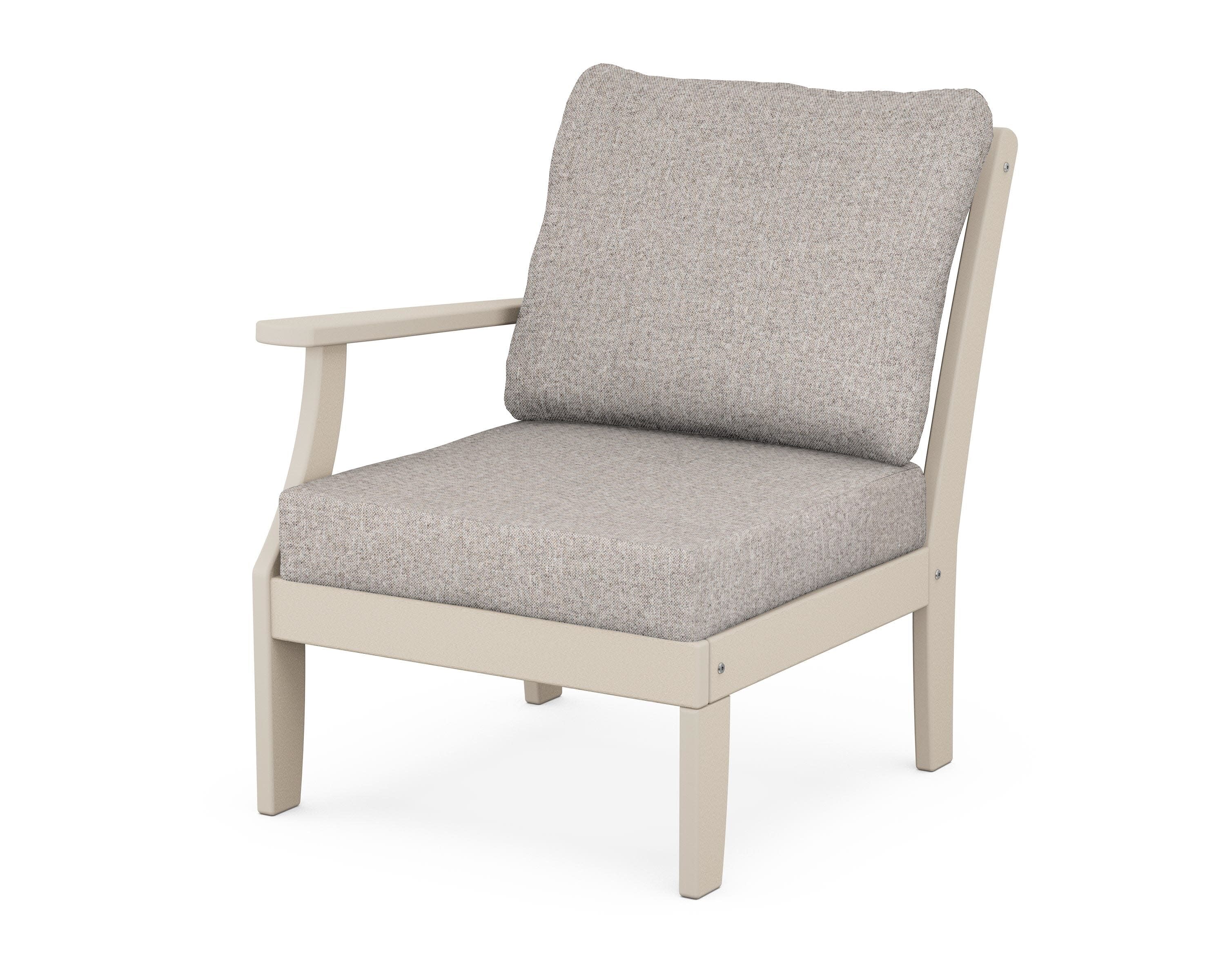 Yacht Club Modular Left Arm Chair in Sand Castle / Weathered Tweed