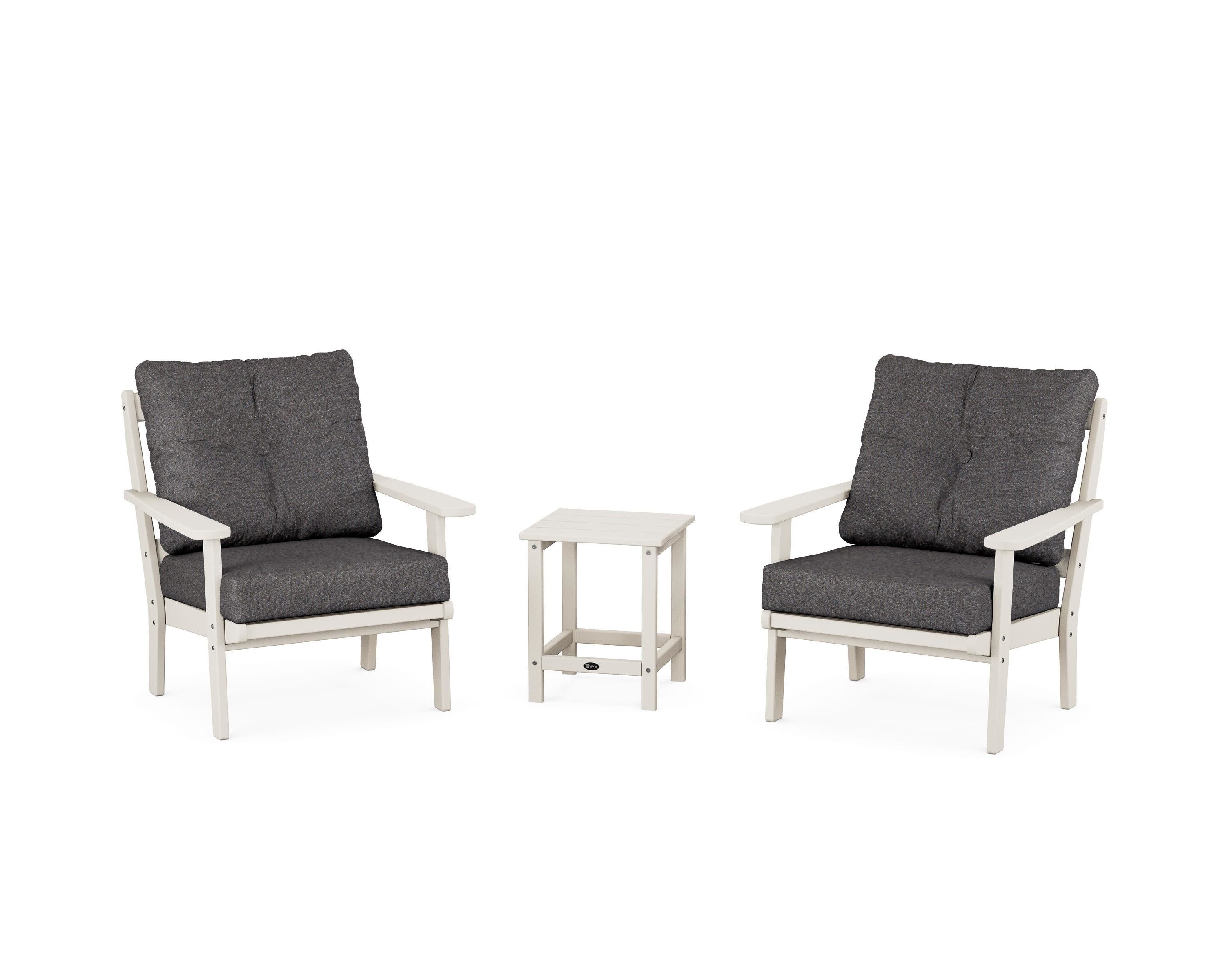 Cape Cod 3-Piece Deep Seating Set in Sand Castle / Ash Charcoal