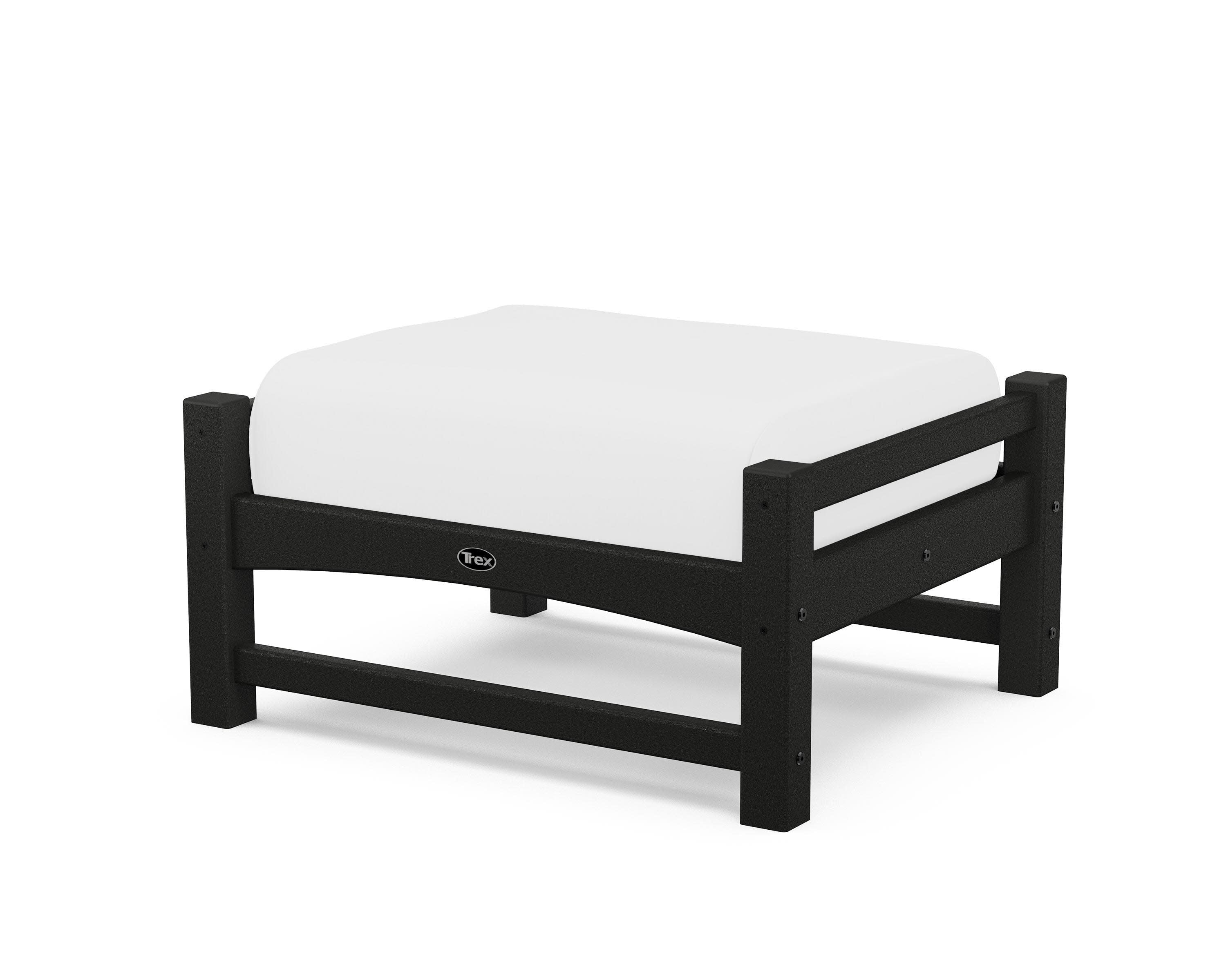 Rockport Club Ottoman in Charcoal Black / Natural