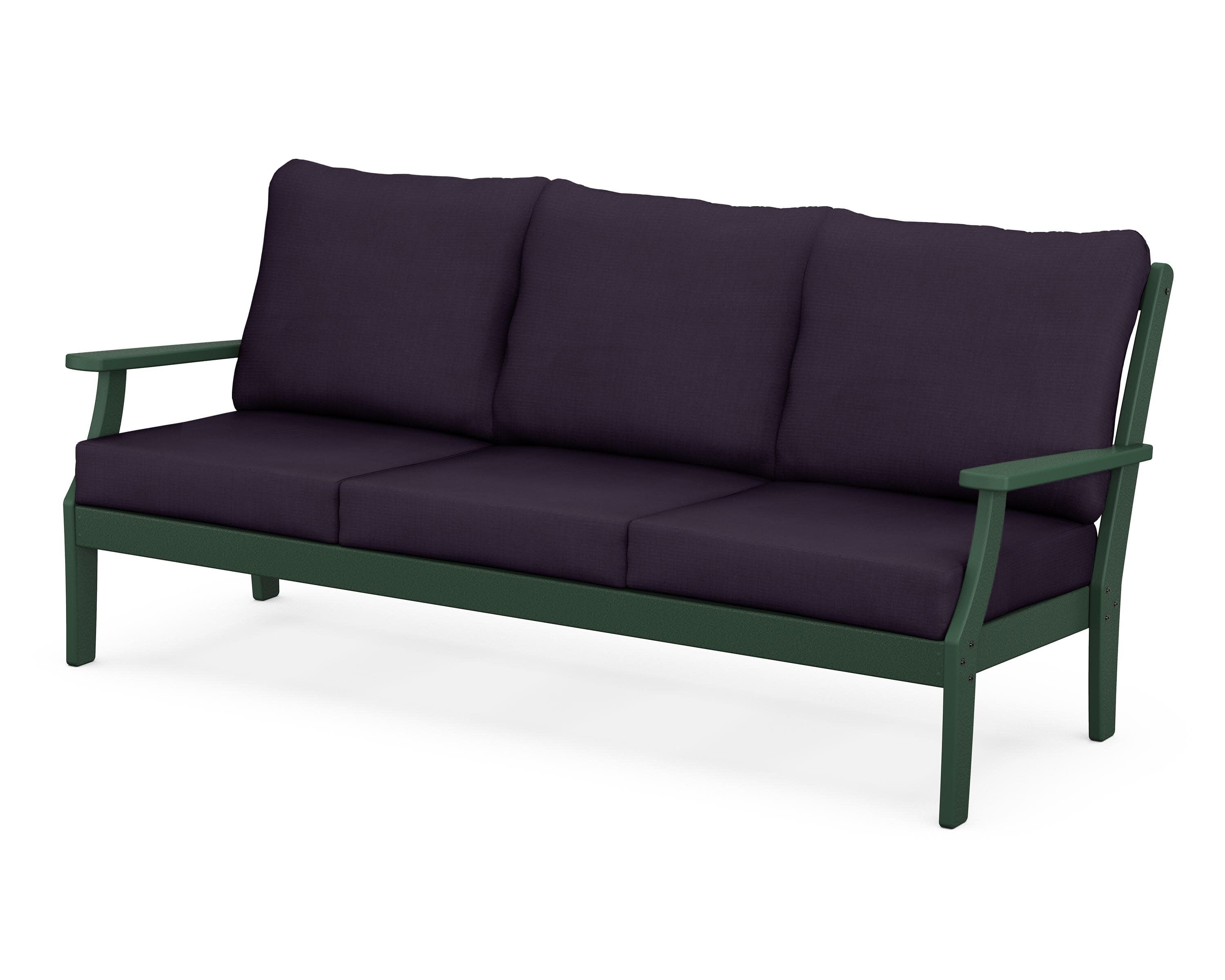 Yacht Club Deep Seating Sofa in Rainforest Canopy / Navy Linen