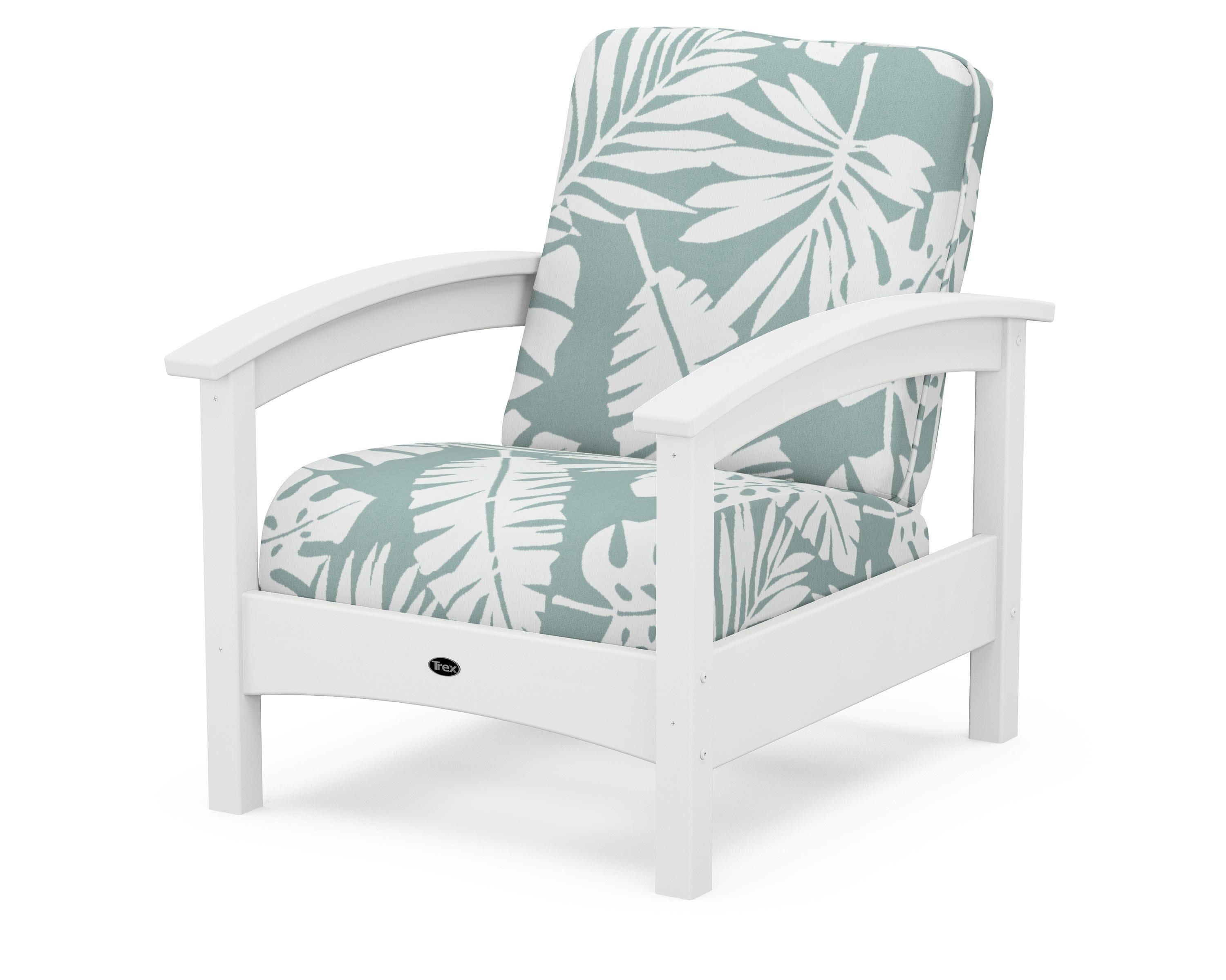 Rockport Club Chair in Classic White / Leaf Glacier Spa