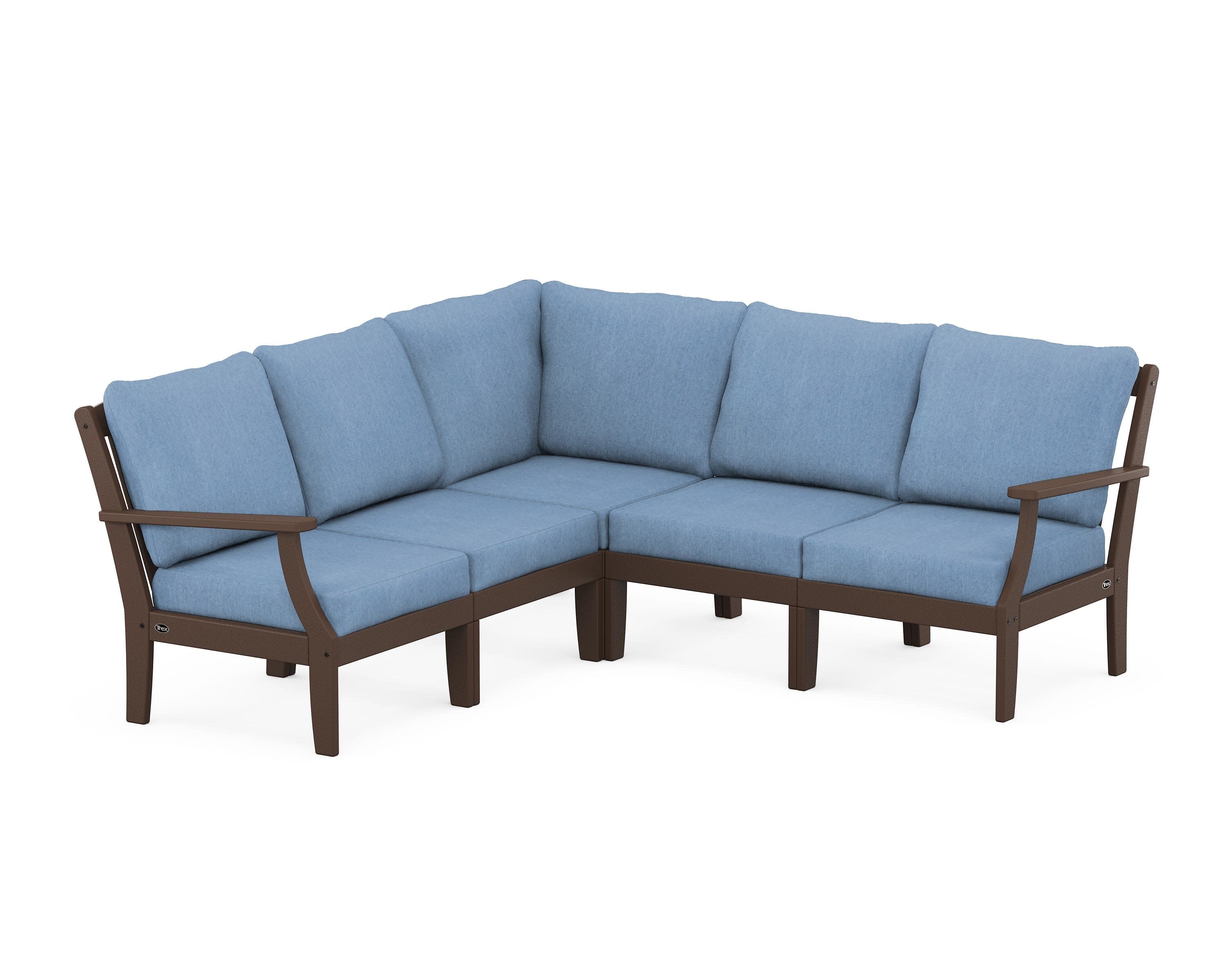 Yacht Club Modular 5-Piece Deep Seating Set in Vintage Lantern / Sky Blue