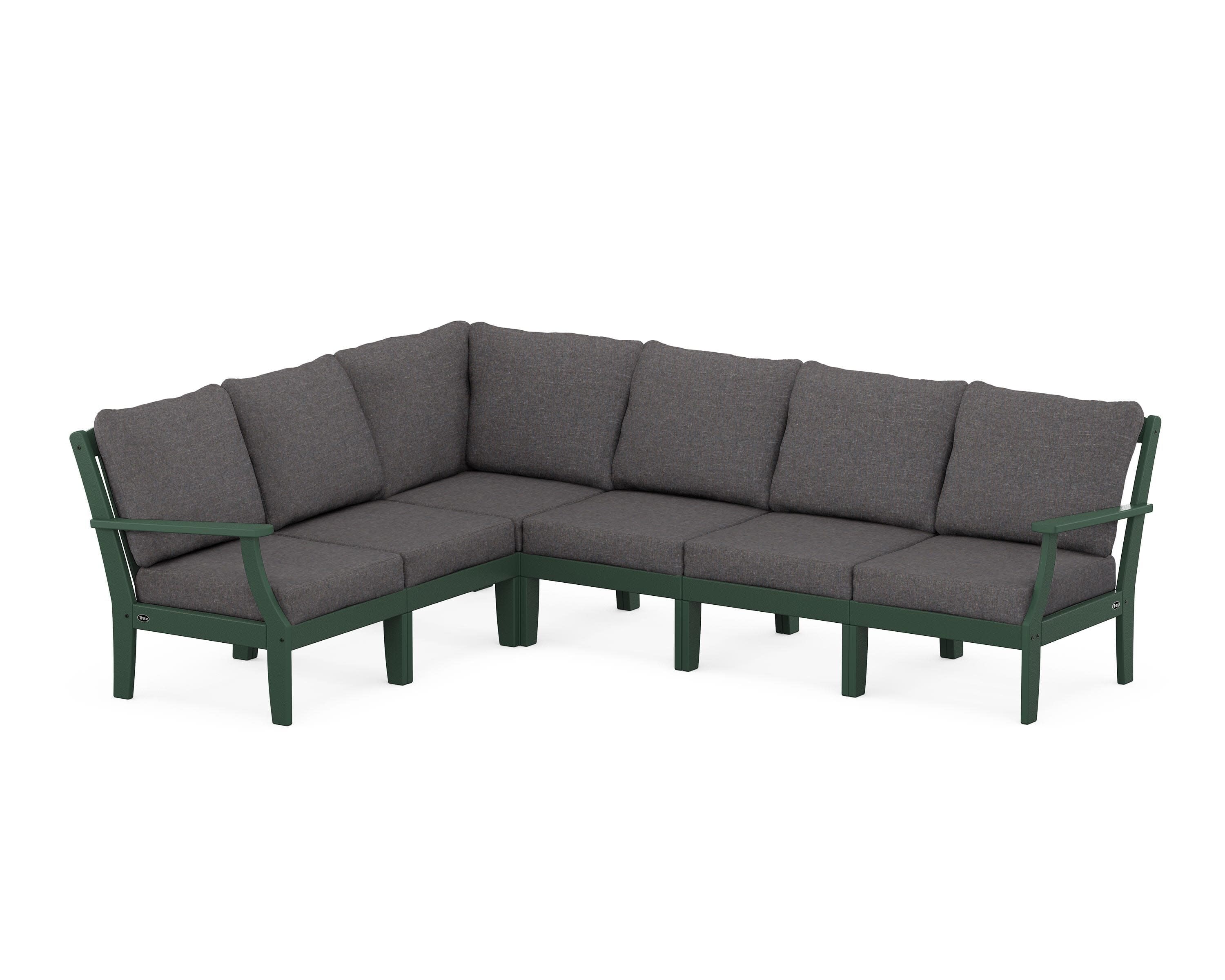 Yacht Club Modular 6-Piece Deep Seating Set in Rainforest Canopy / Ash Charcoal