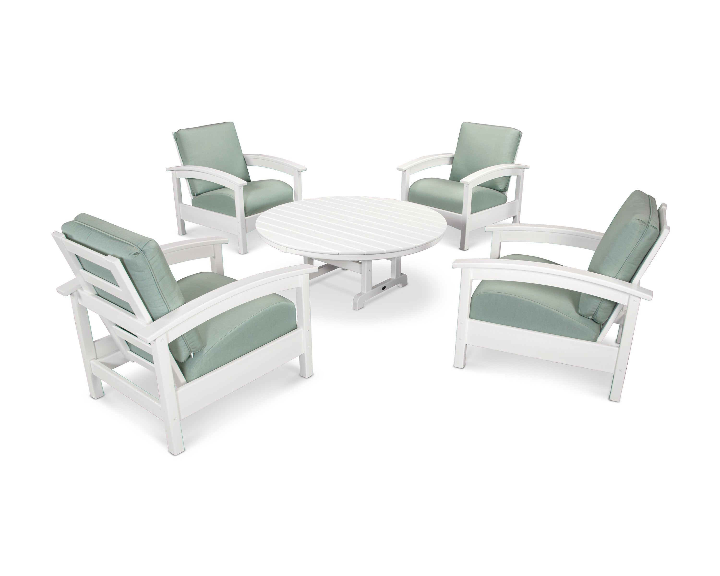 Rockport 5-Piece Deep Seating Set in Classic White / Spa