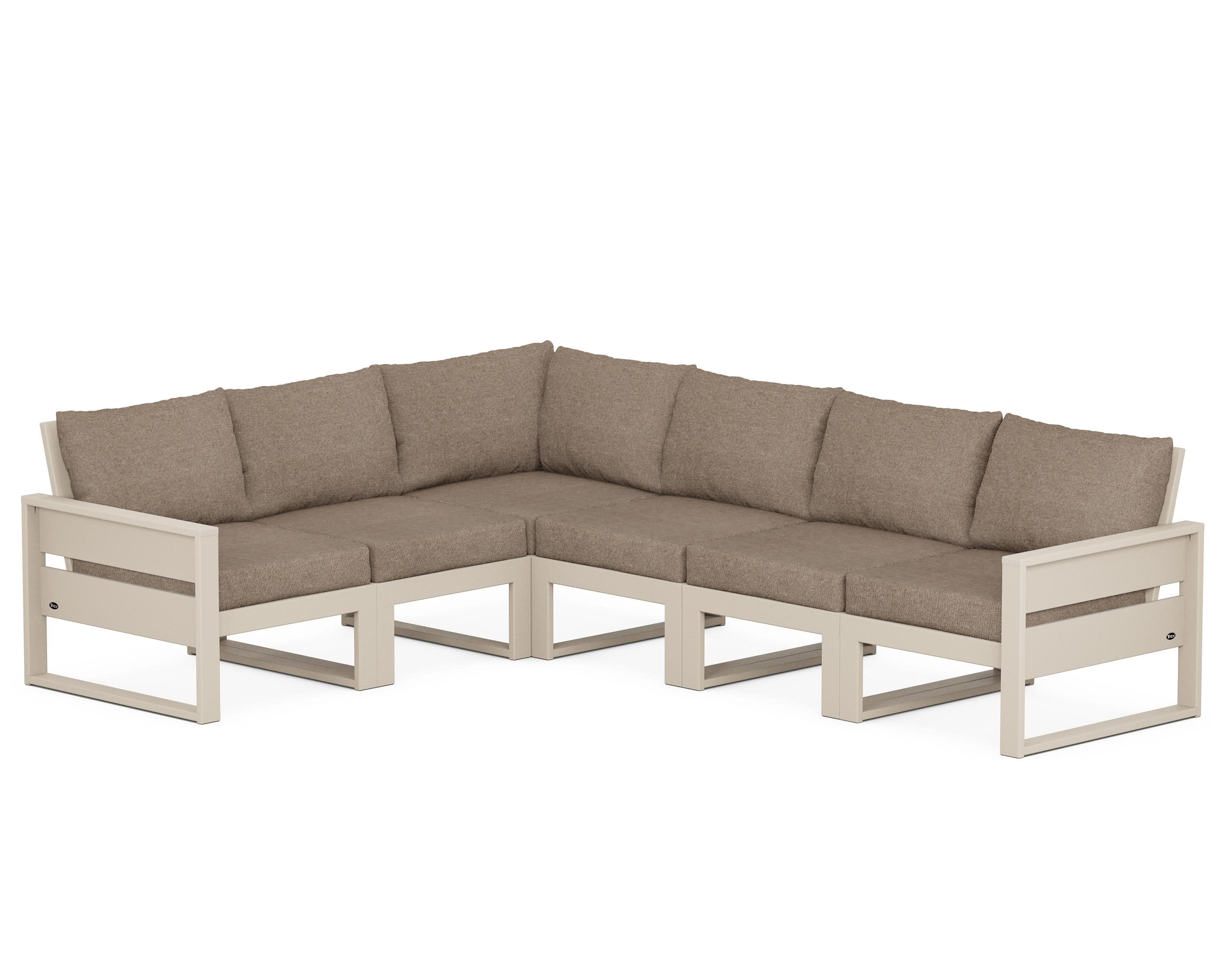 Eastport 6-Piece Sectional in Sand Castle / Spiced Burlap