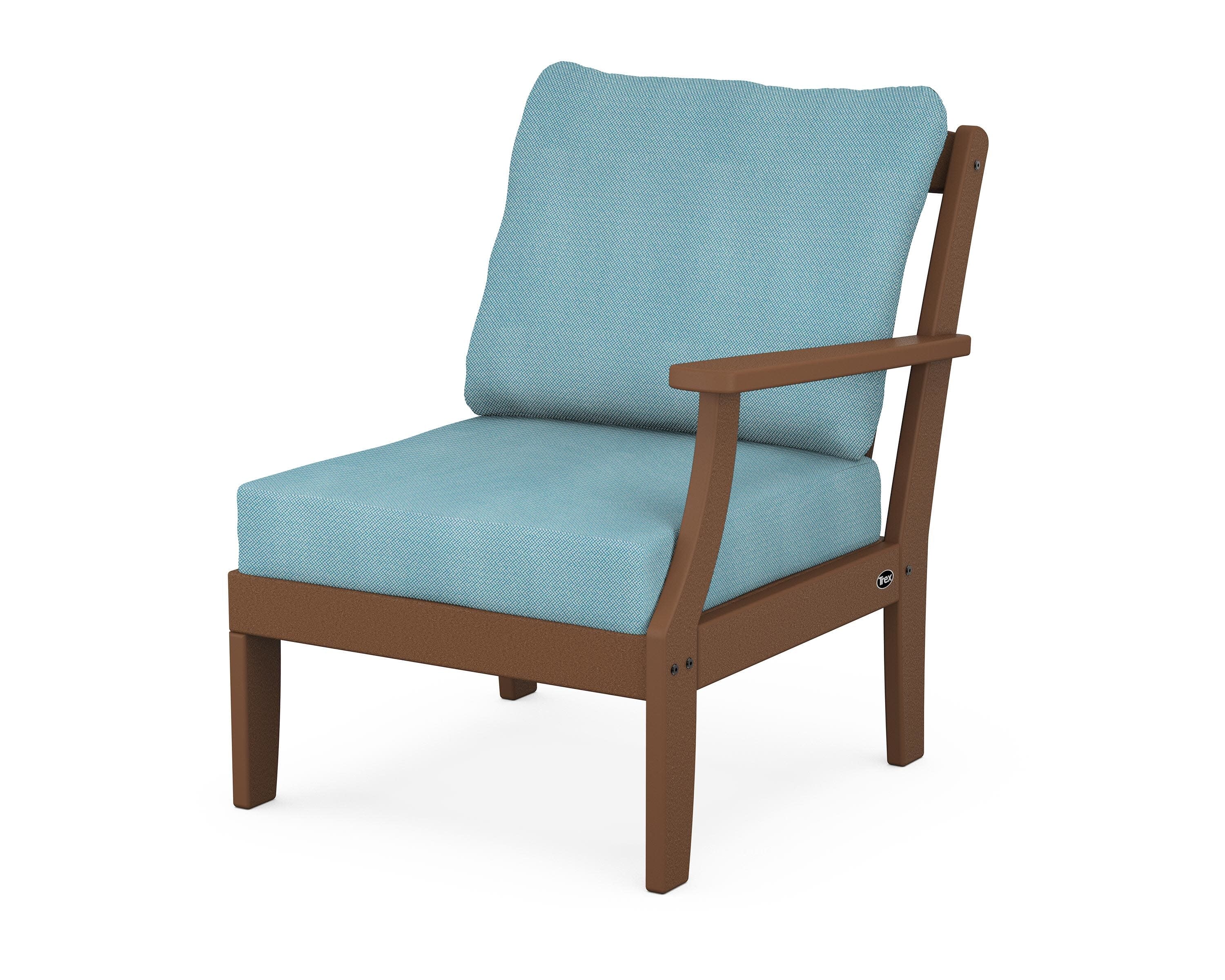Yacht Club Modular Right Arm Chair in Tree House / Lattice Sky Blue