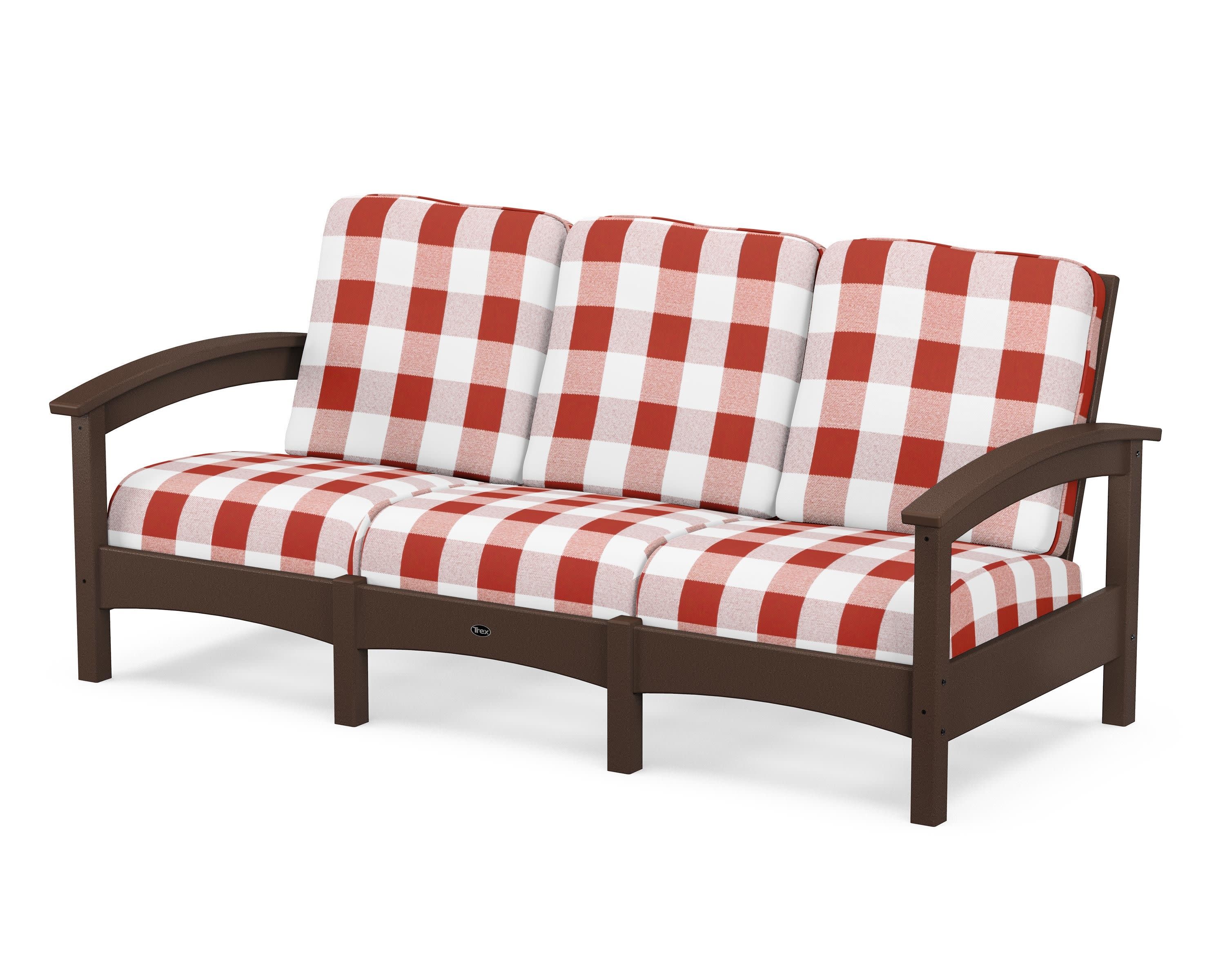 Rockport Club Sofa in Vintage Lantern / Buffalo Plaid Crimson