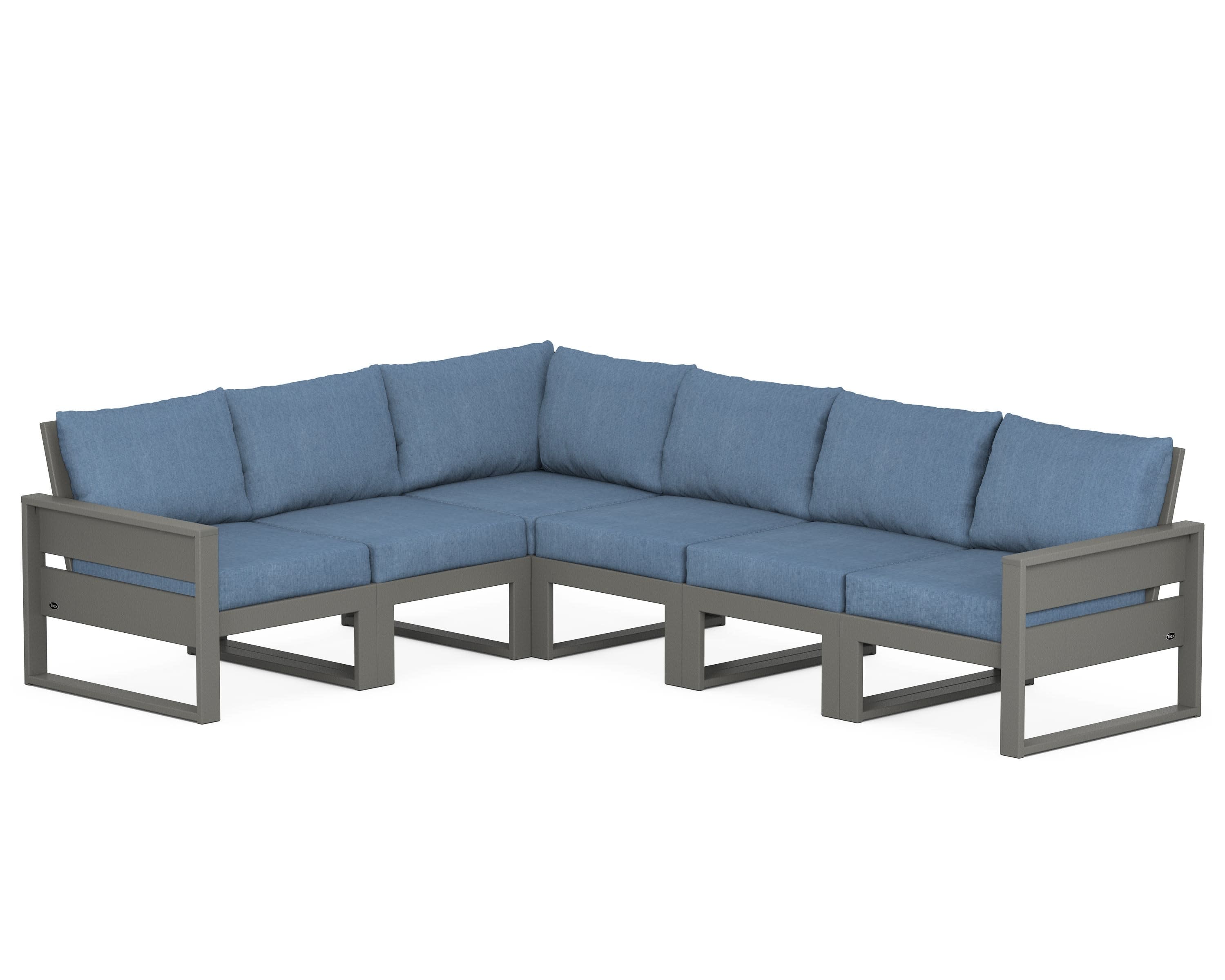Eastport 6-Piece Sectional in Stepping Stone / Sky Blue