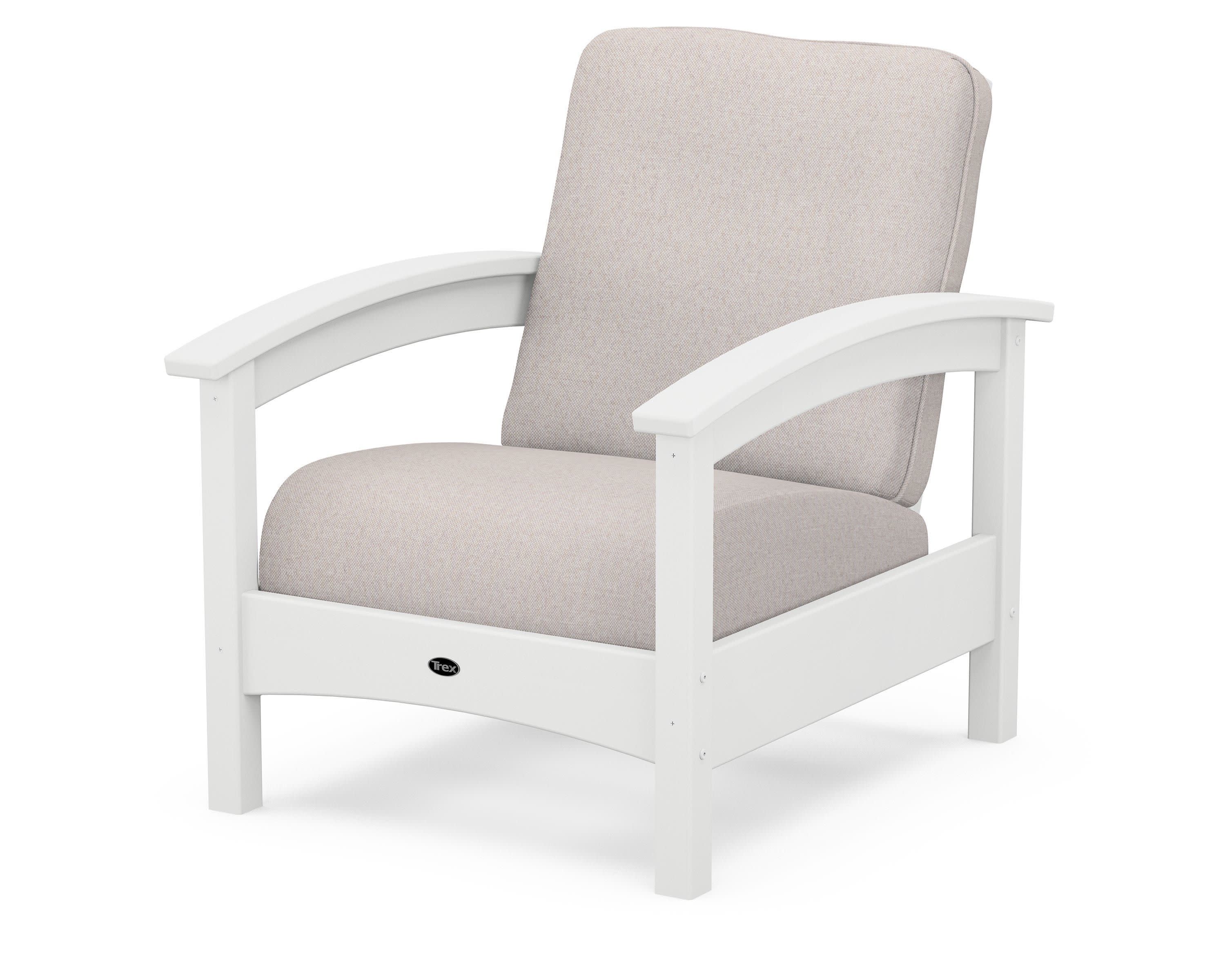 Rockport Club Chair in Classic White / Dune Burlap