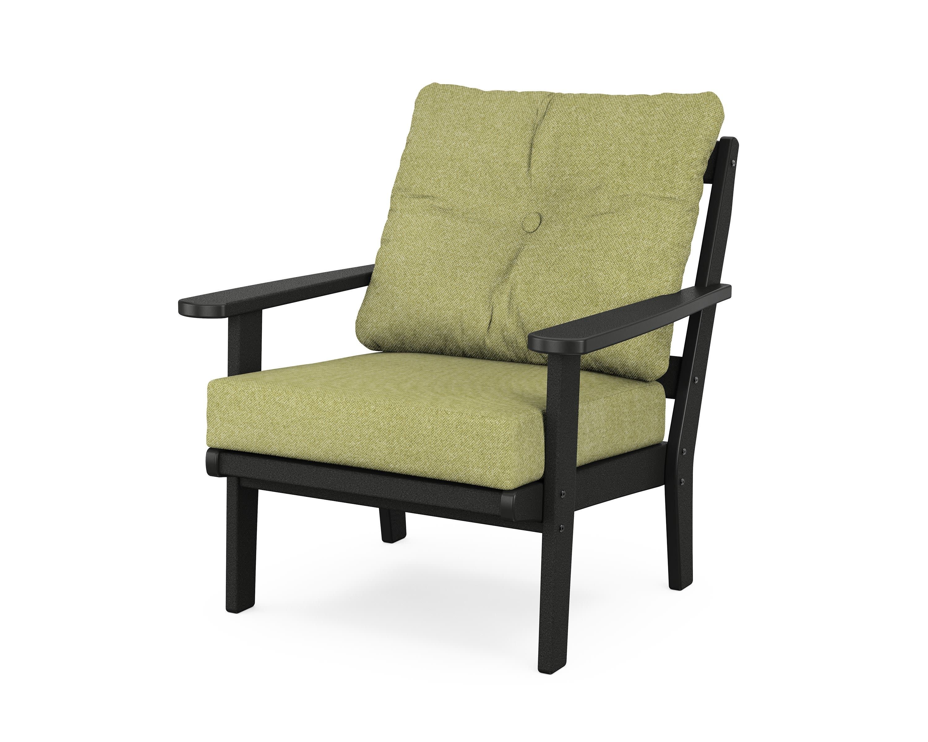 Cape Cod Deep Seating Chair in Charcoal Black / Chartreuse Boucle
