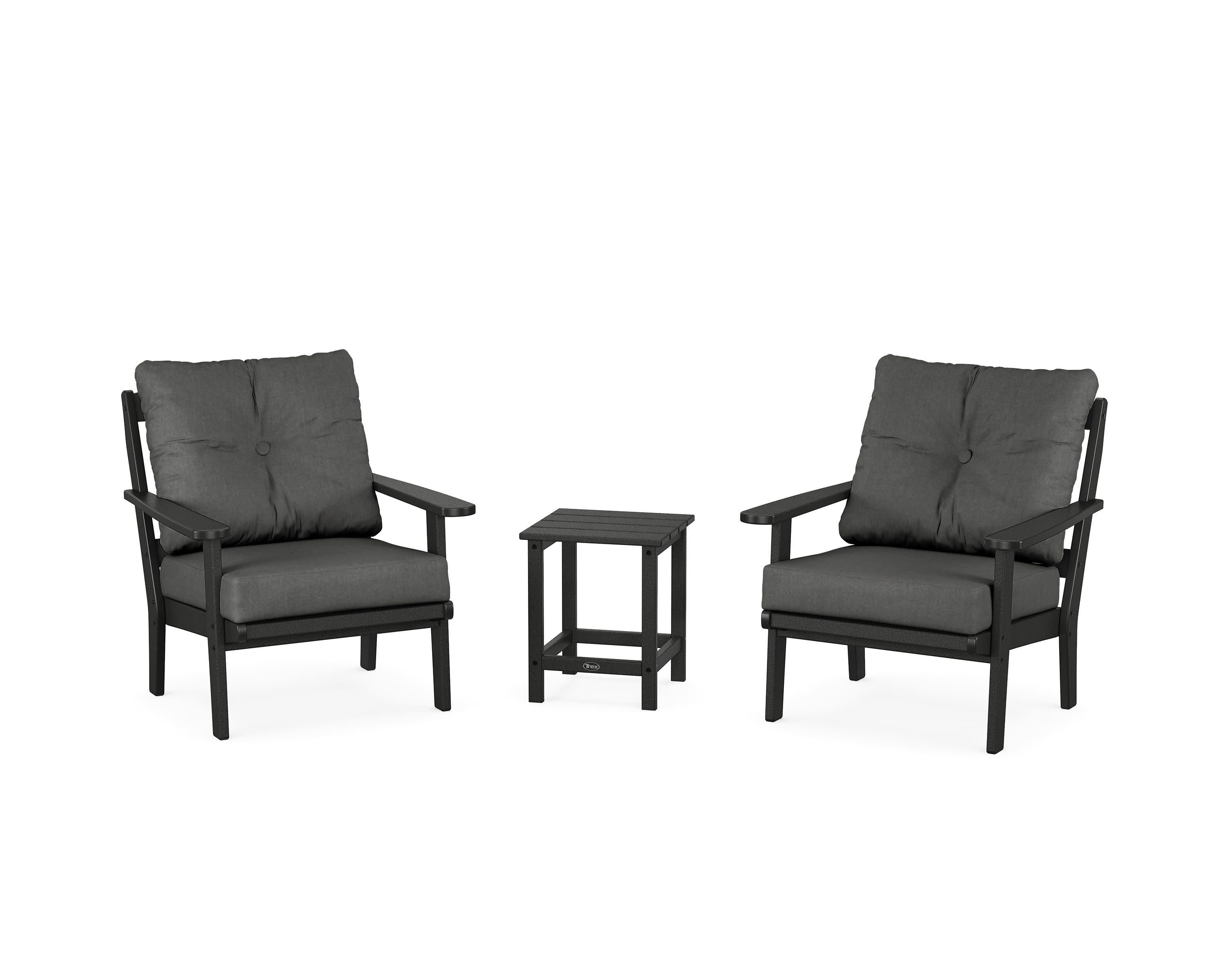 Cape Cod 3-Piece Deep Seating Set in Charcoal Black / Spectrum Carbon