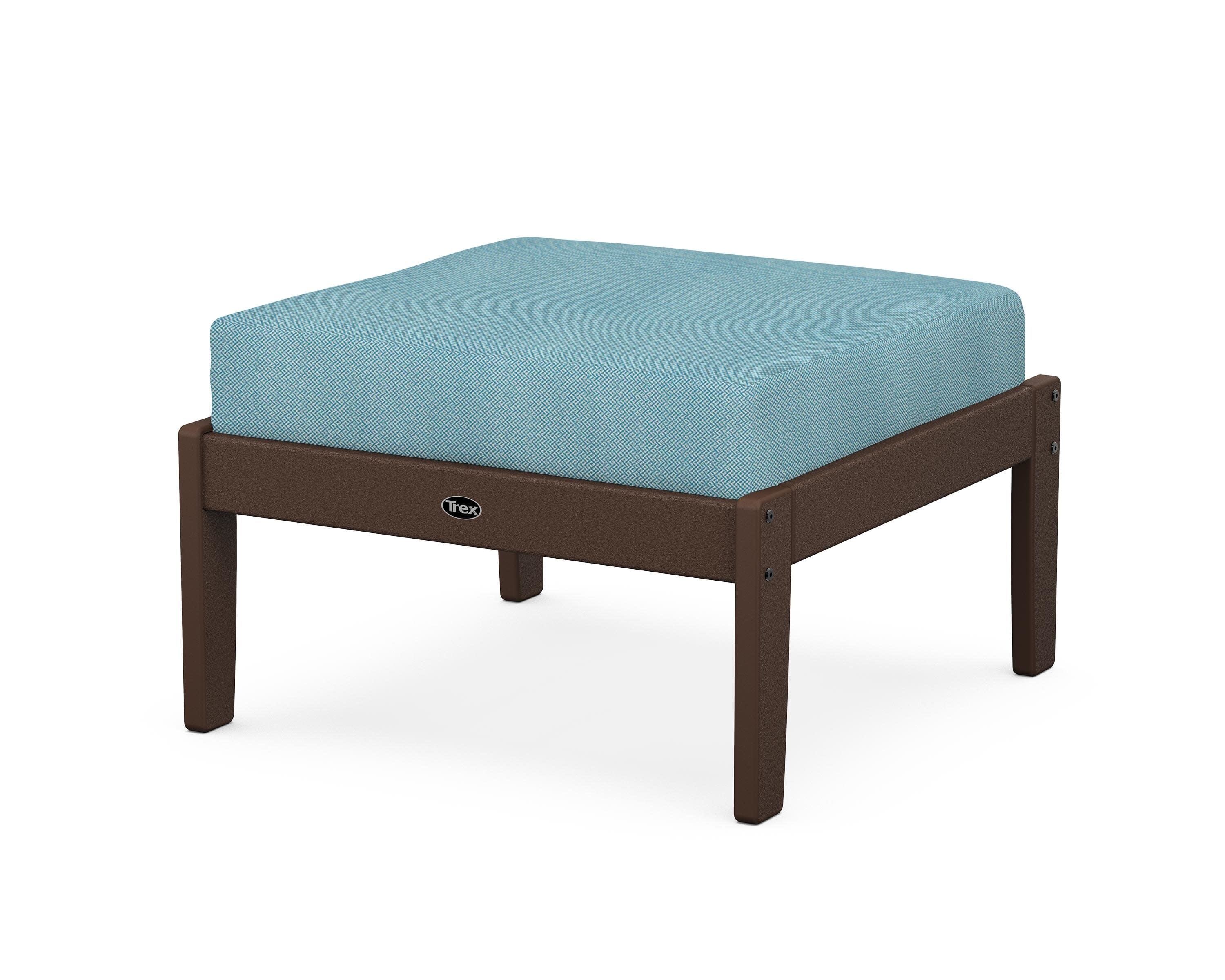 Yacht Club Deep Seating Ottoman in Vintage Lantern / Lattice Sky Blue