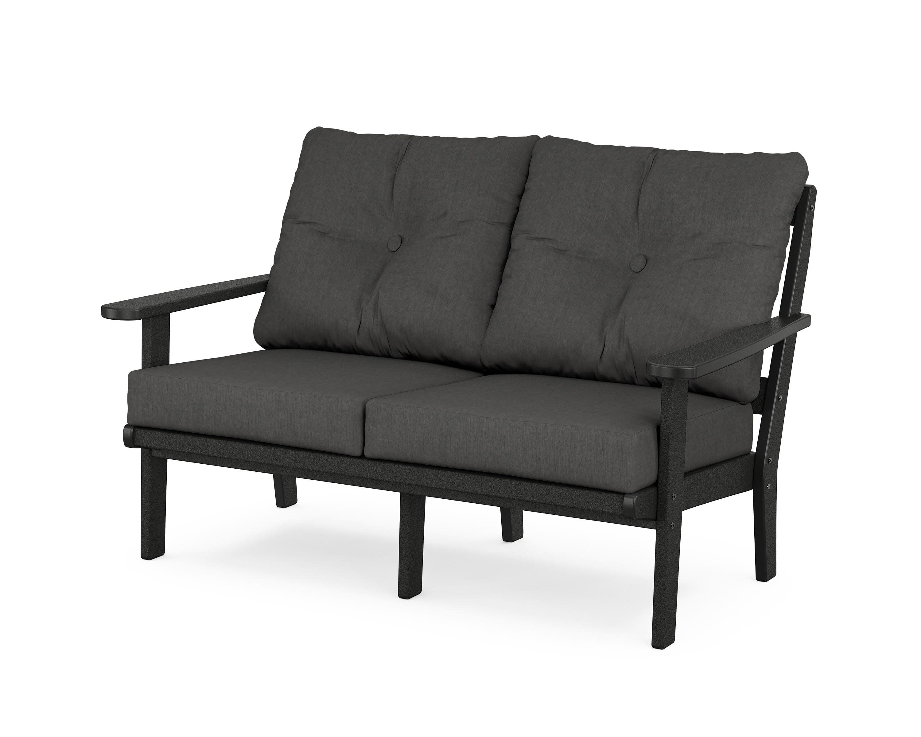 Cape Cod Deep Seating Loveseat in Charcoal Black / Spectrum Carbon