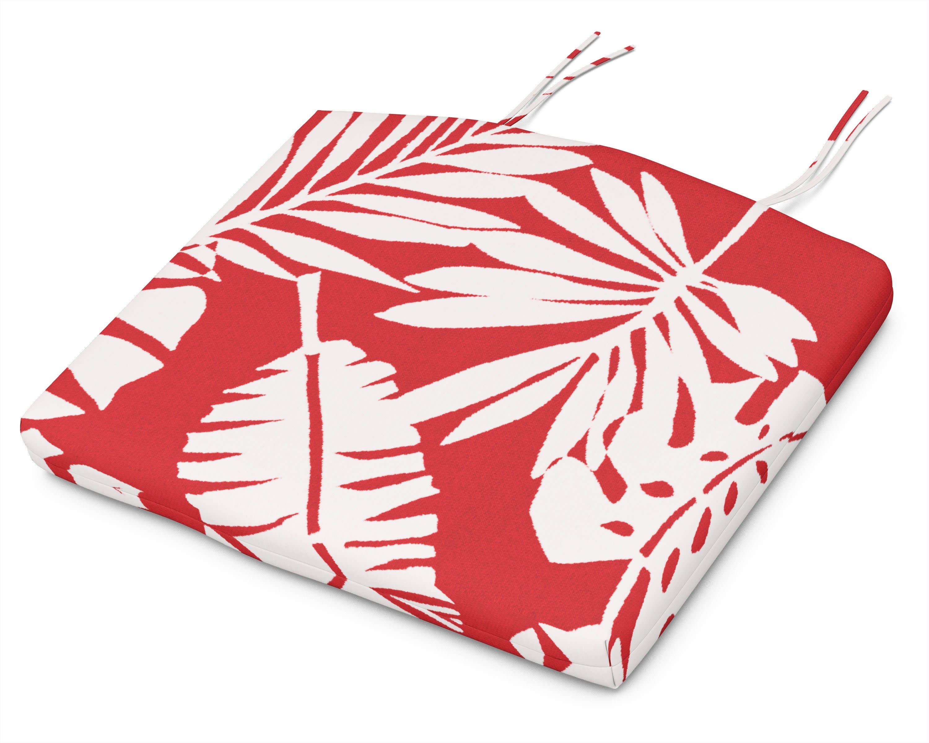 Seat Cushion - 20"W x 18.5"D x 2.5"H in Leaf Crimson