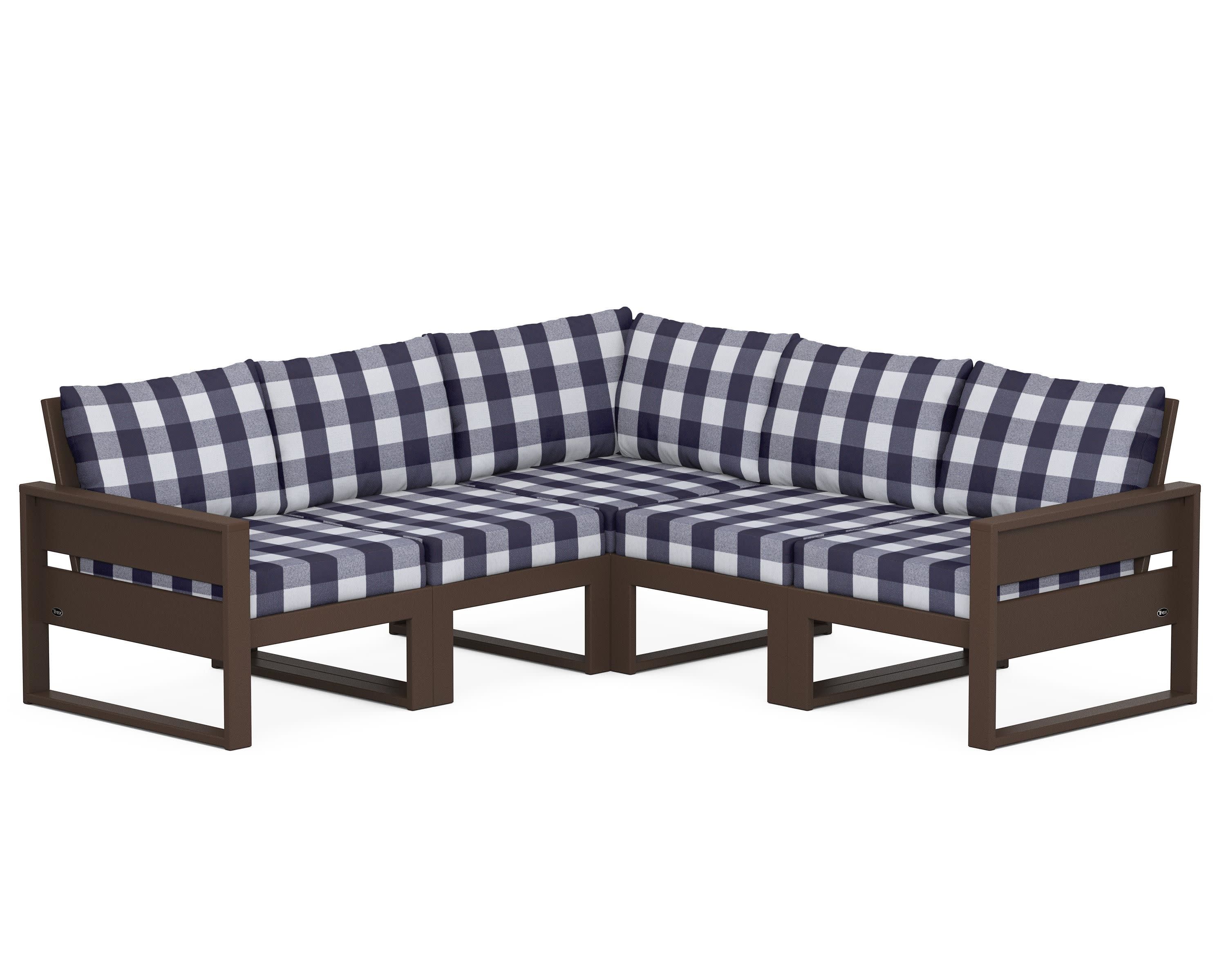 Eastport 5-Piece Sectional in Vintage Lantern / Buffalo Plaid Navy