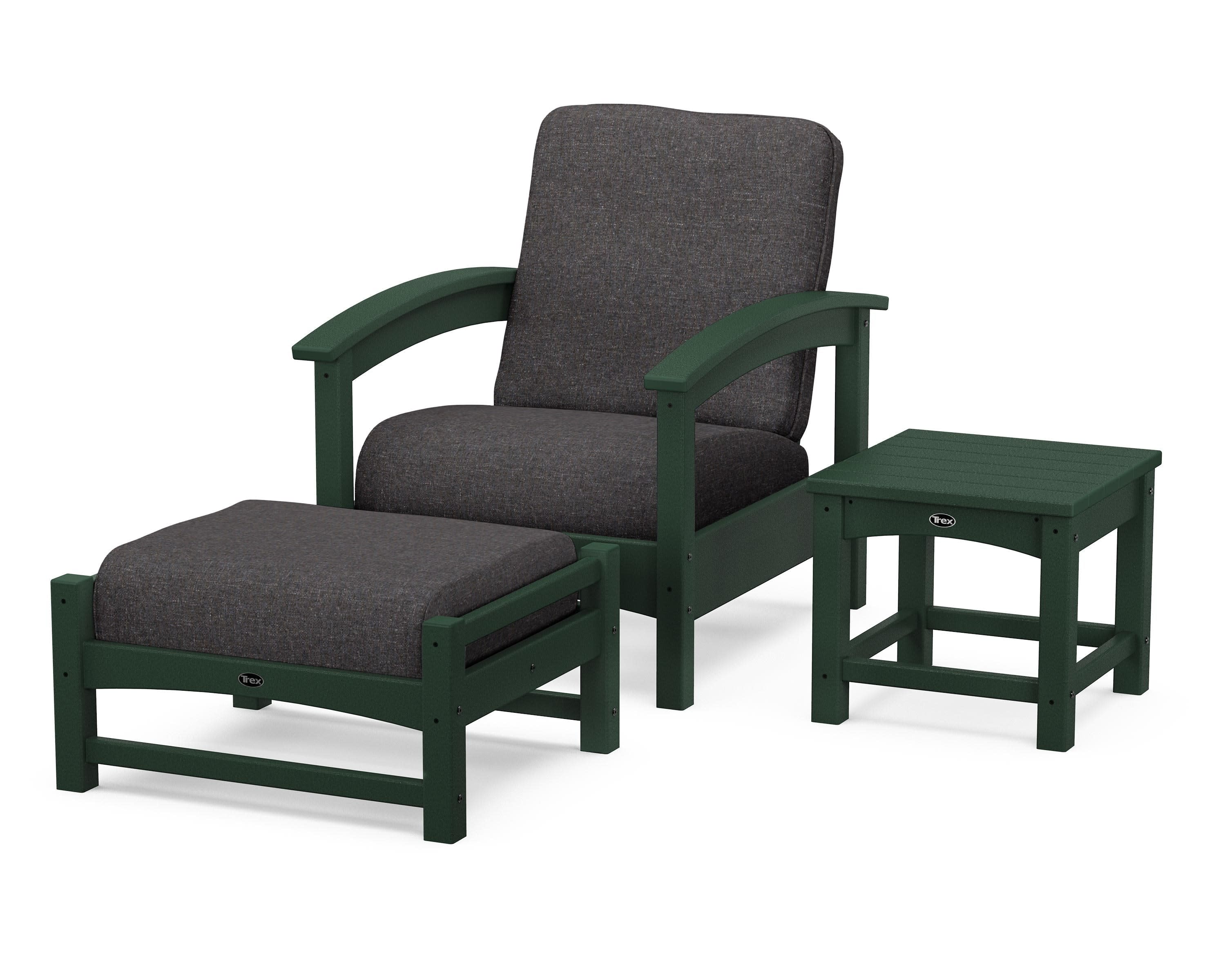 Rockport 3-Piece Deep Seating Set in Rainforest Canopy / Ash Charcoal