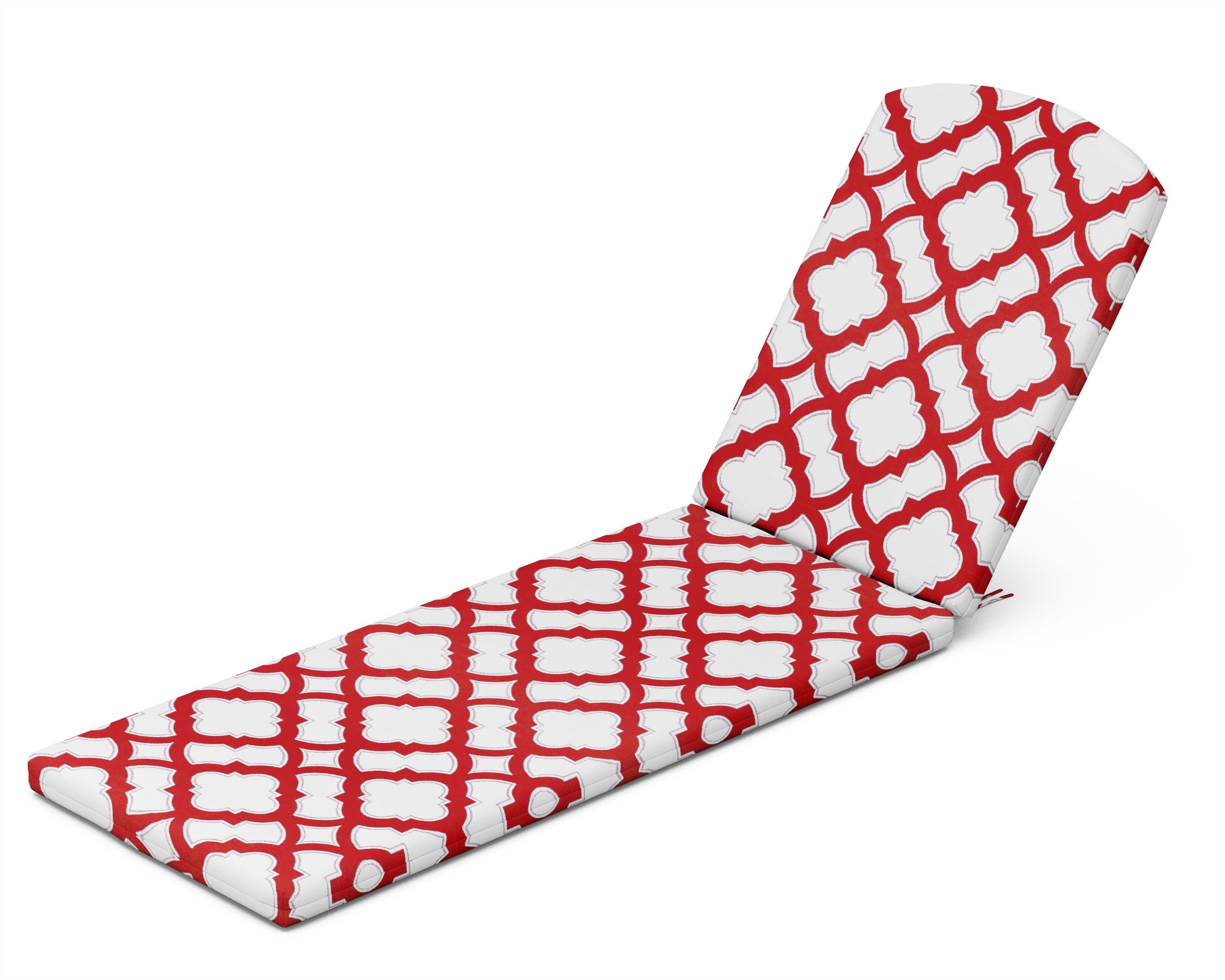 Chaise Cushion - 77"D x 21.25"W x 2.5"H in Trellis Crimson