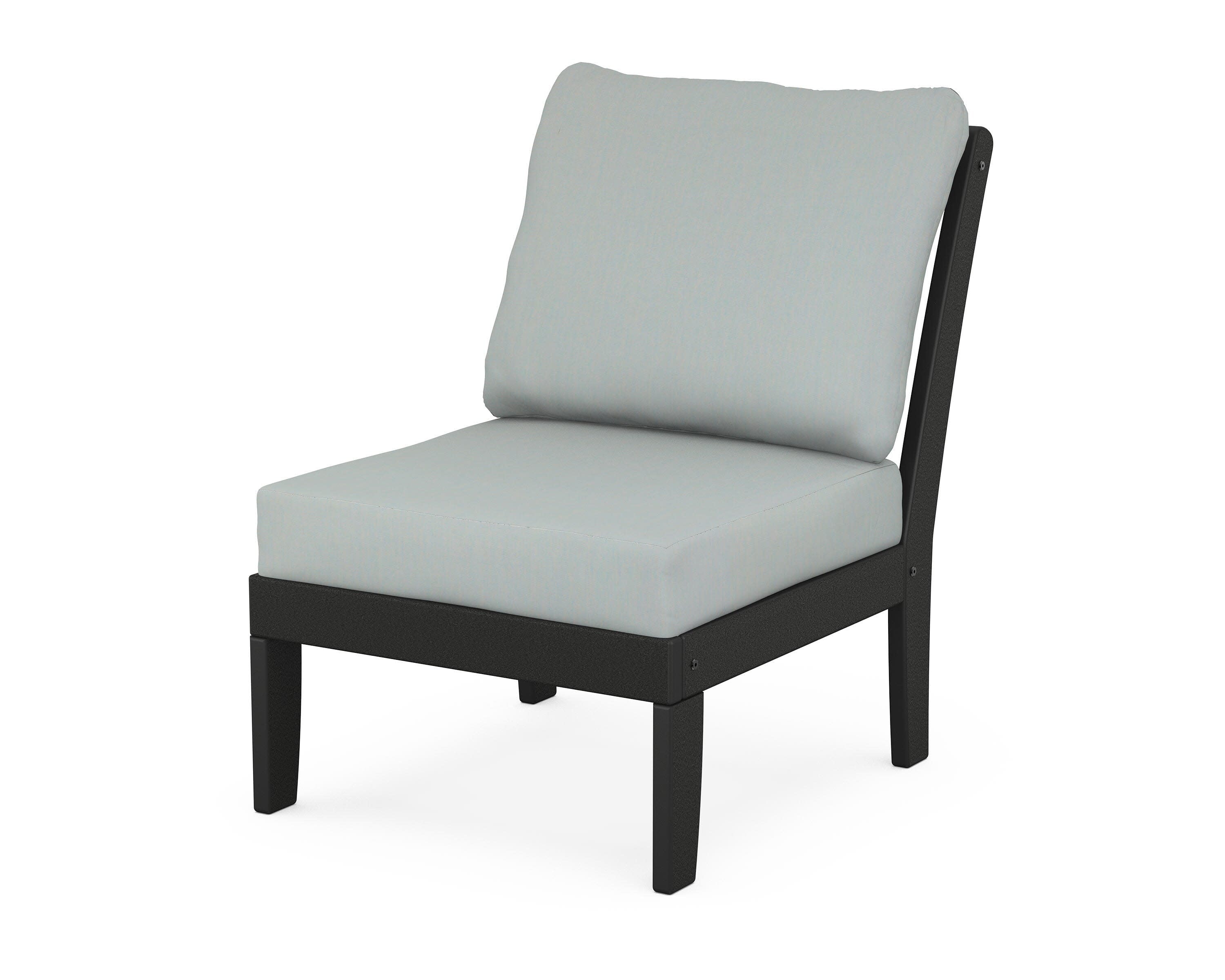 Yacht Club Modular Armless Chair in Charcoal Black / Spa