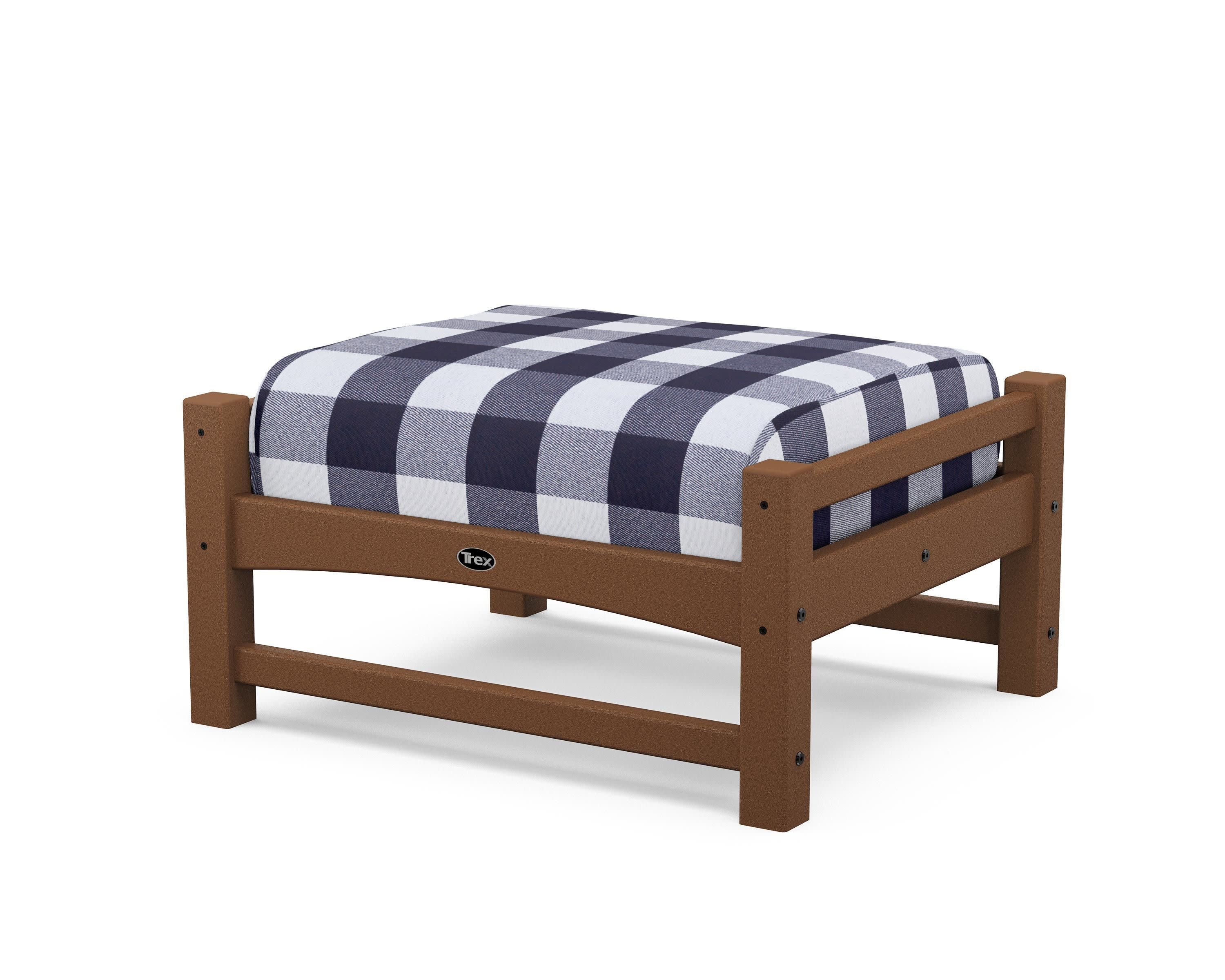 Rockport Club Ottoman in Tree House / Buffalo Plaid Navy