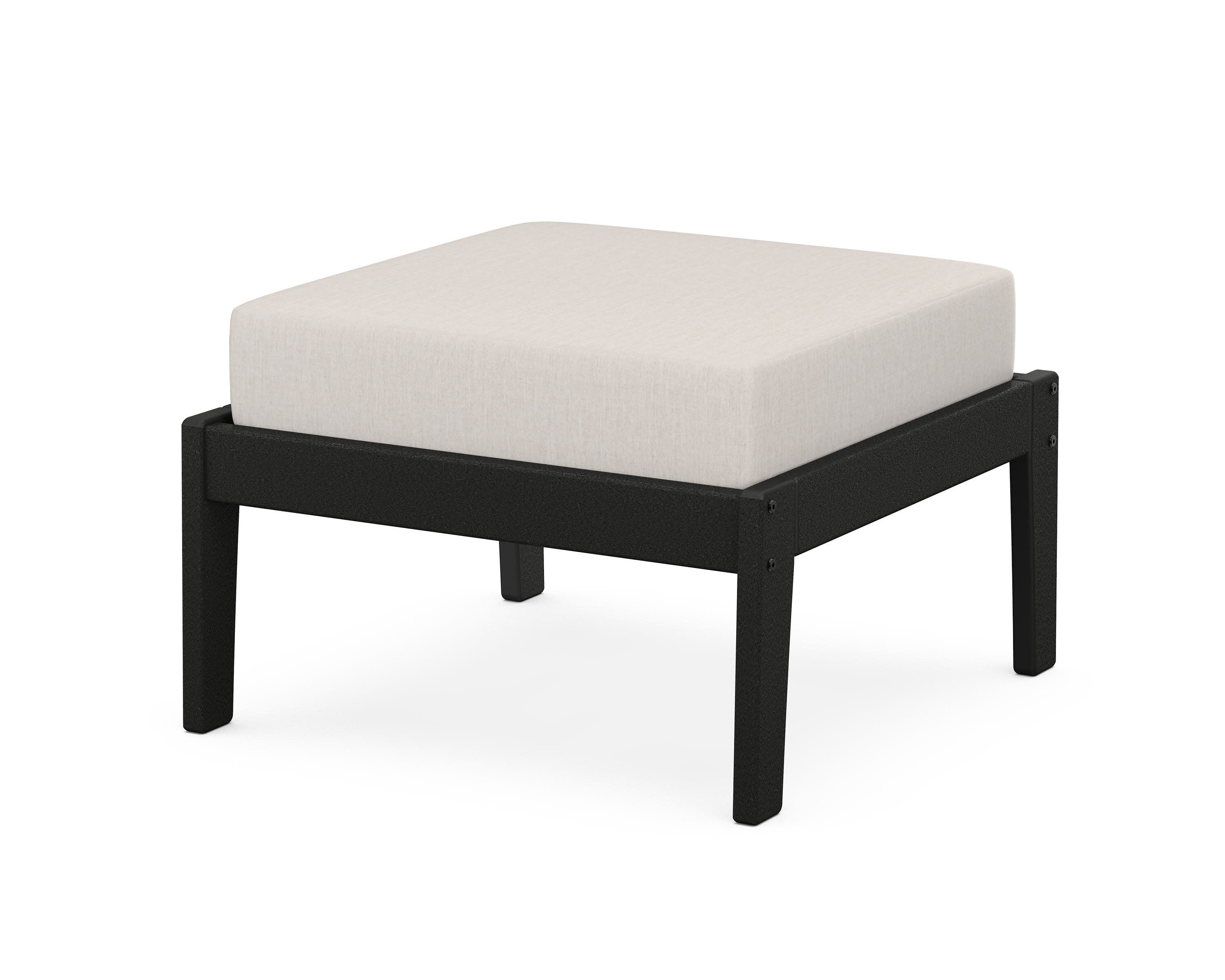 Deep Seating Ottoman in Black / Cast Ash