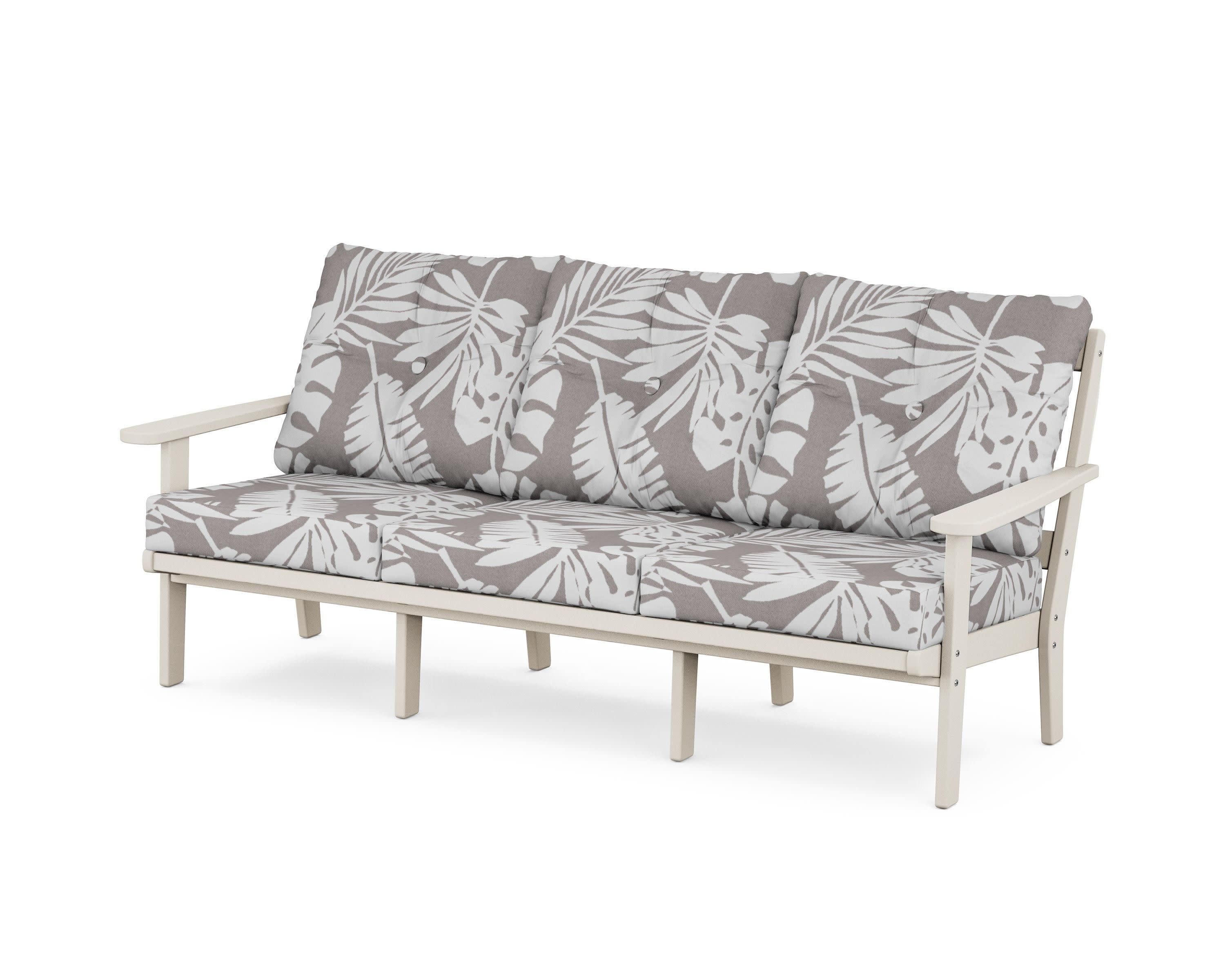 Cape Cod Deep Seating Sofa in Sand Castle / Leaf Grey Mist