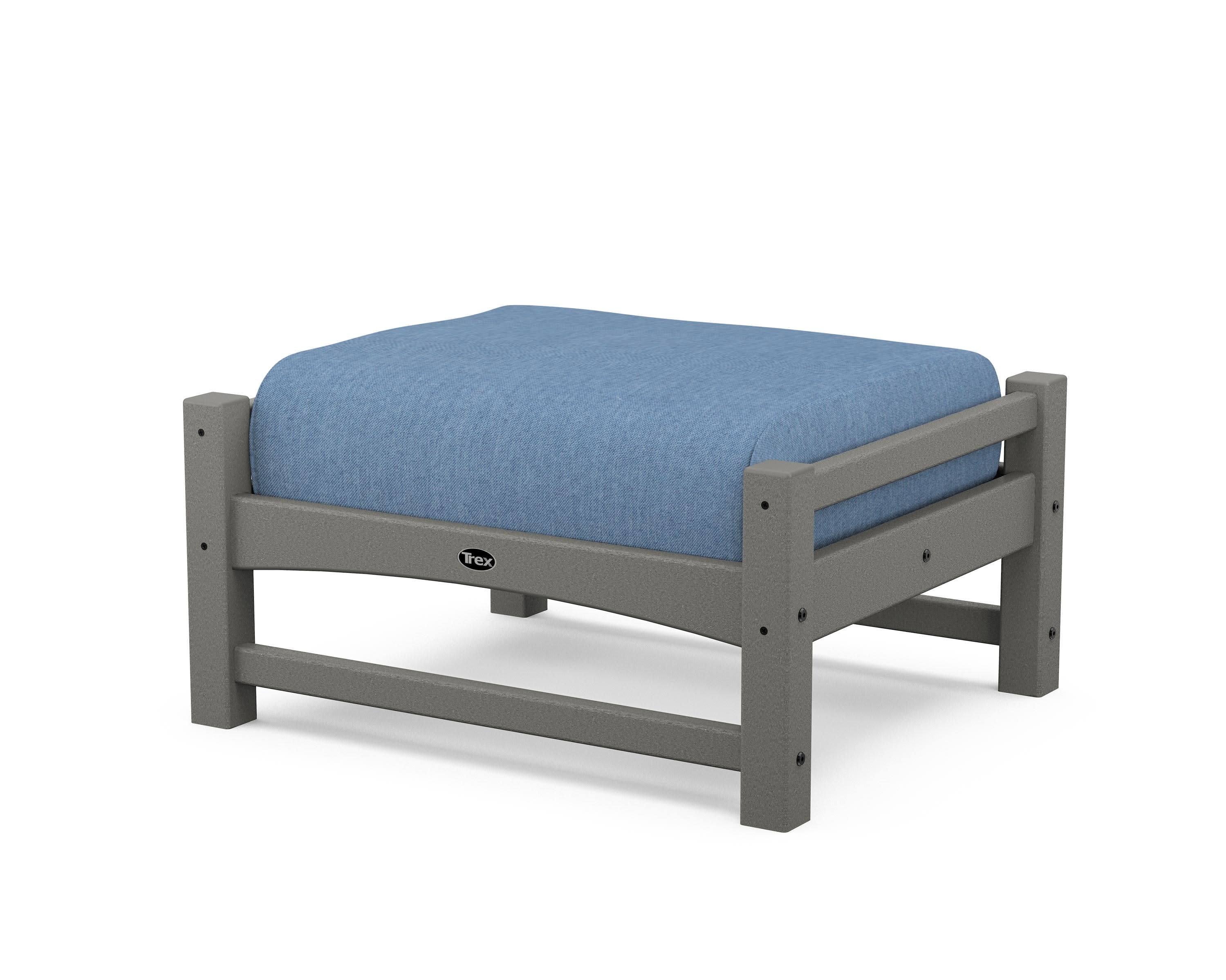 Rockport Club Ottoman in Stepping Stone / Sky Blue