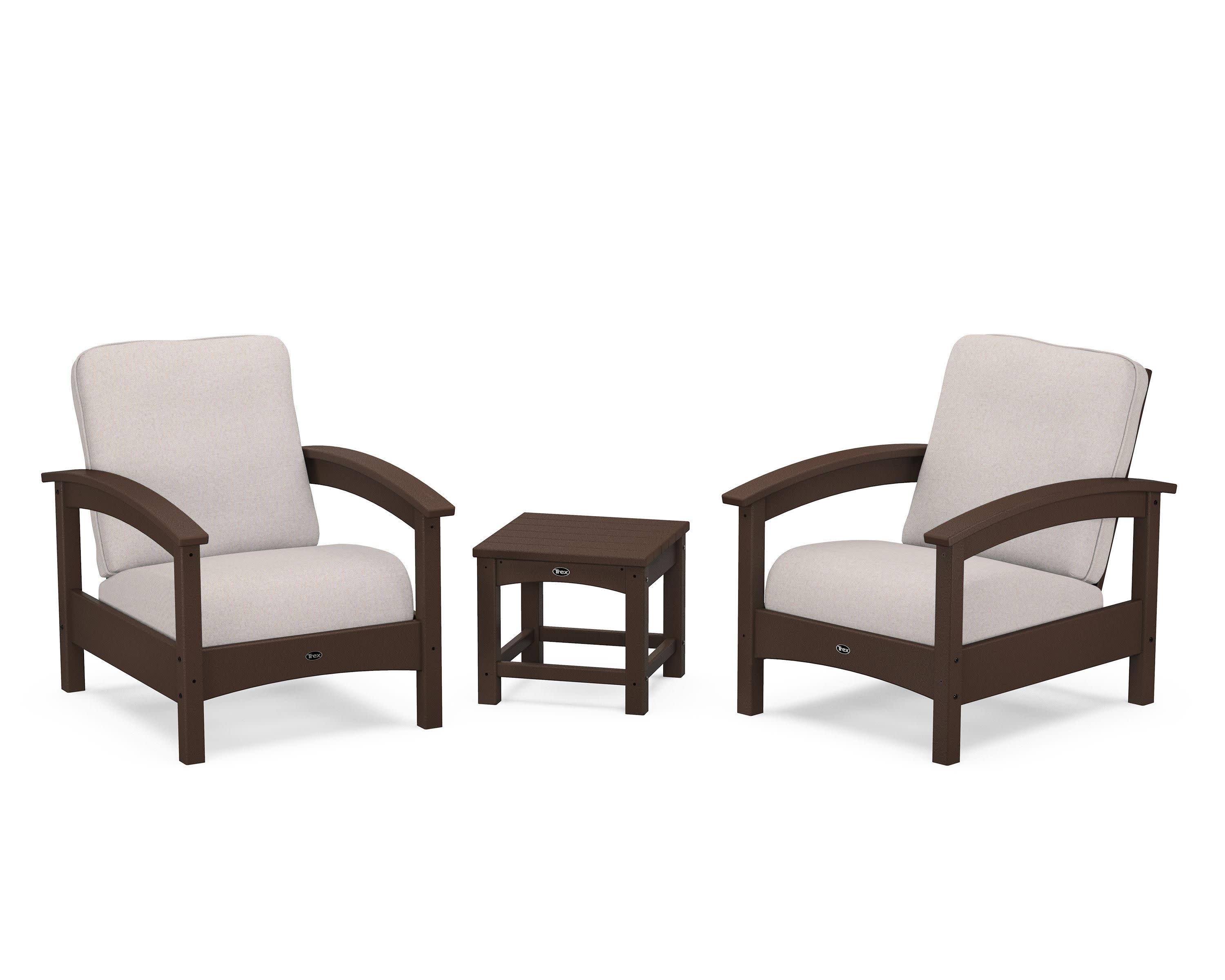 Rockport Club 3-Piece Deep Seating Conversation Set in Vintage Lantern / Dune Burlap