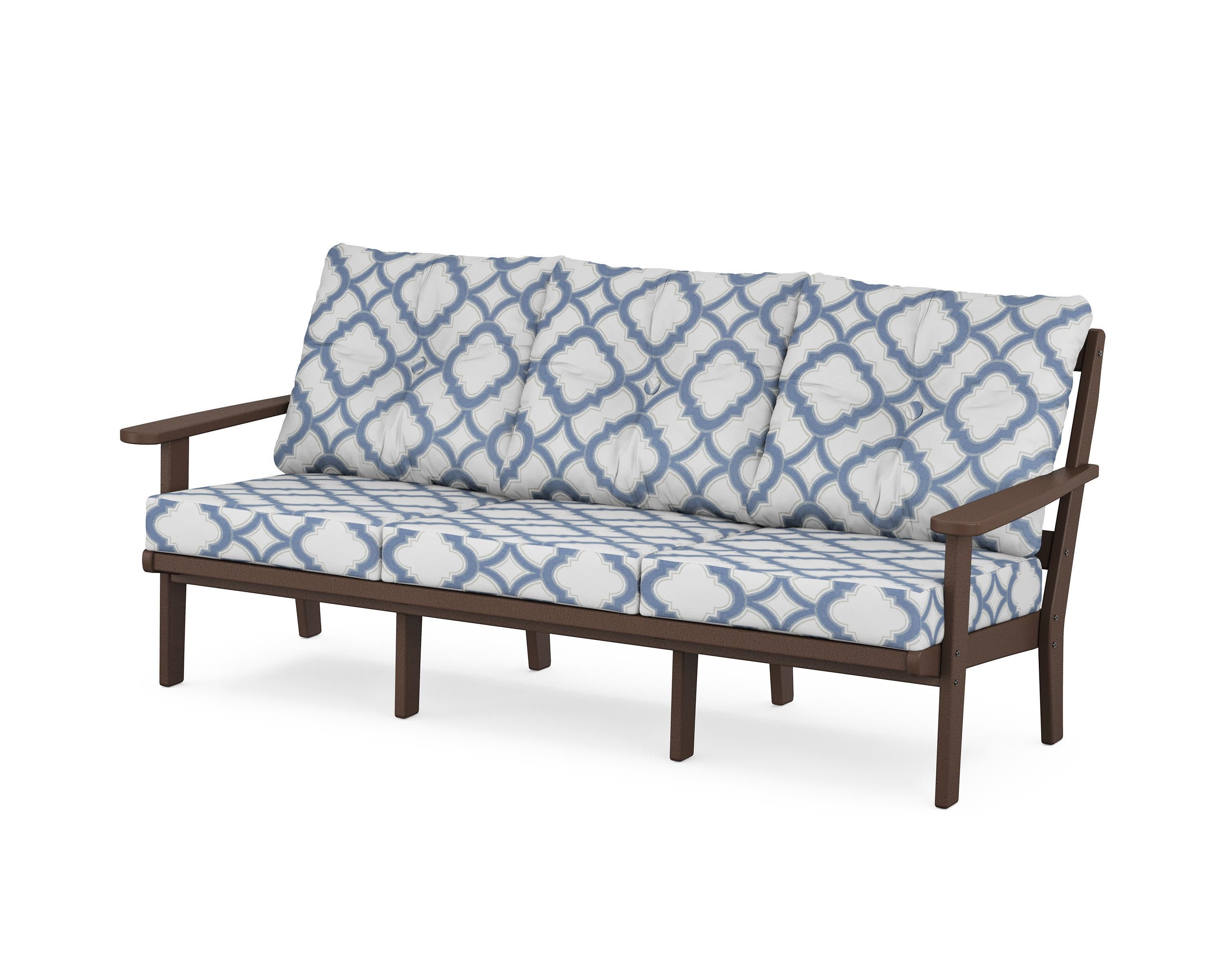 Cape Cod Deep Seating Sofa in Vintage Lantern / Trellis Sky Blue