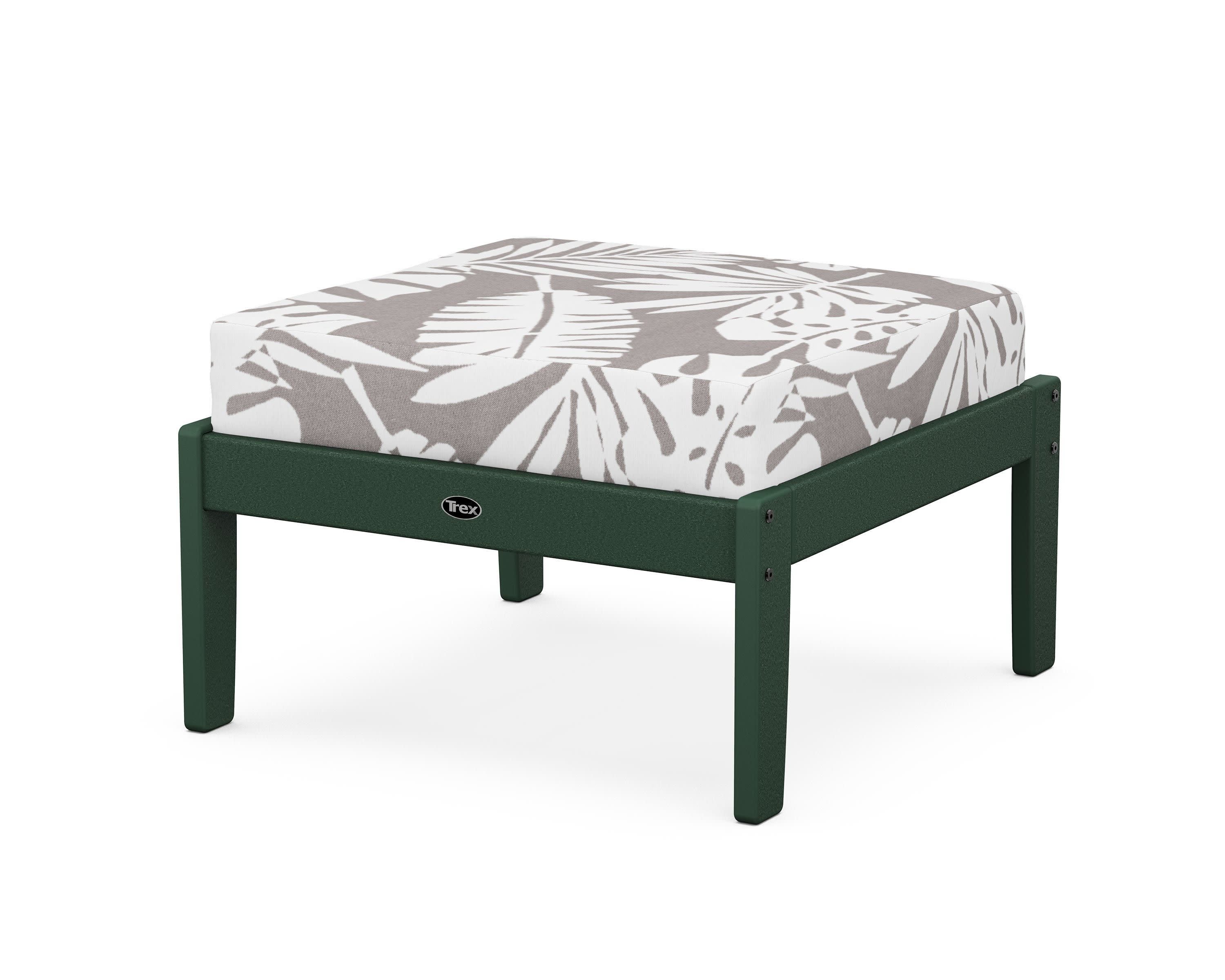 Yacht Club Deep Seating Ottoman in Rainforest Canopy / Leaf Grey Mist