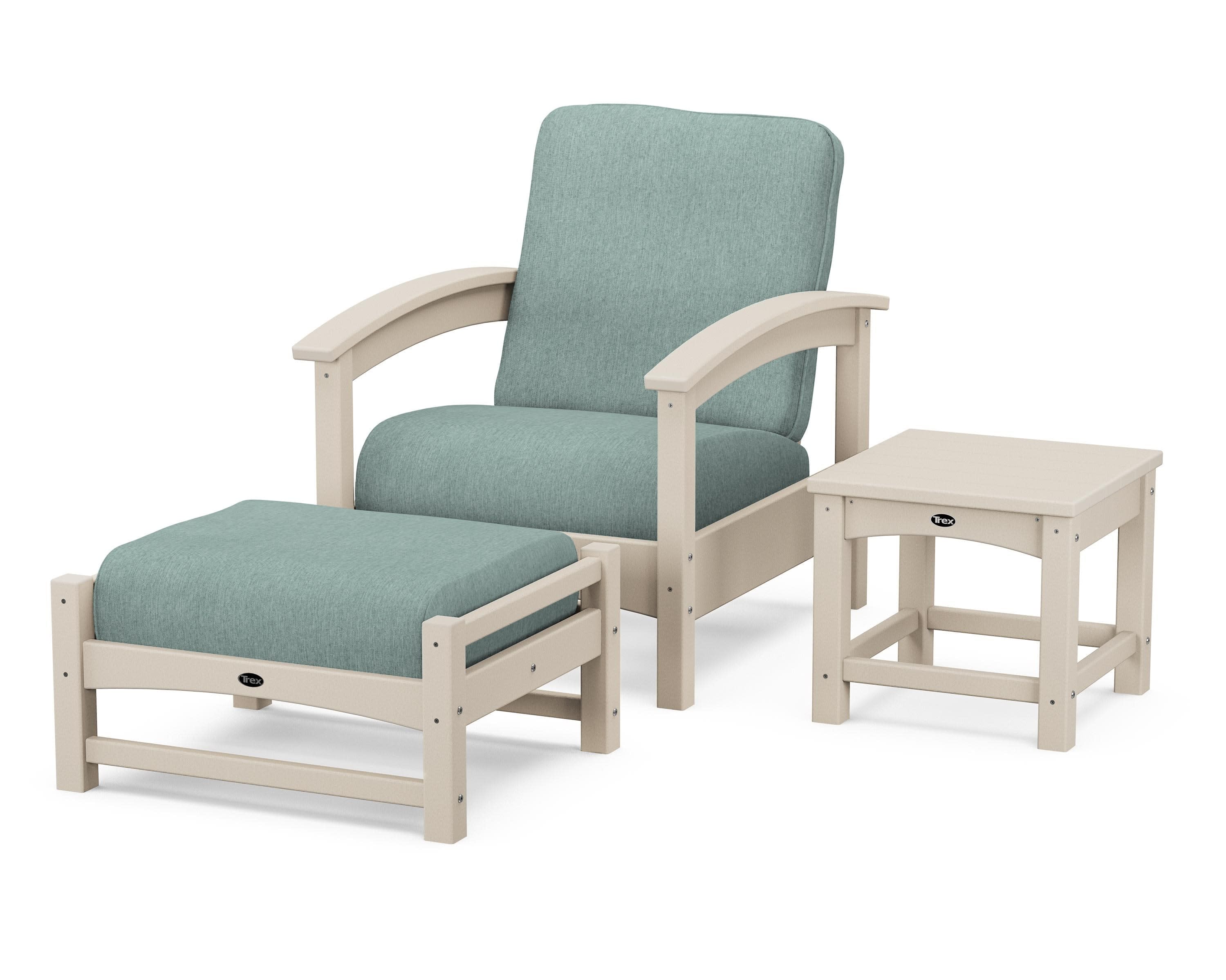 Rockport 3-Piece Deep Seating Set in Sand Castle / Glacier Spa