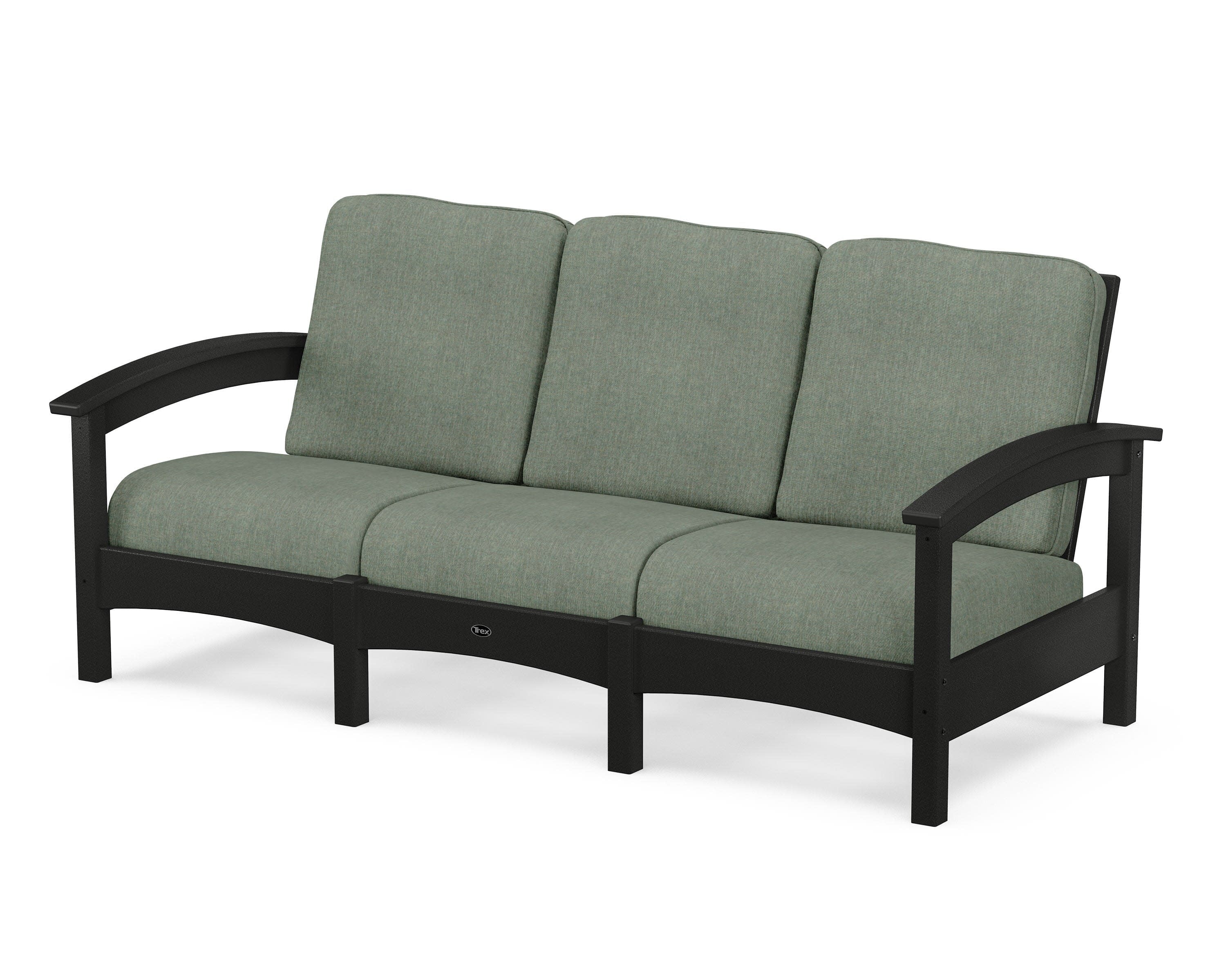 Rockport Club Sofa in Charcoal Black / Cast Sage