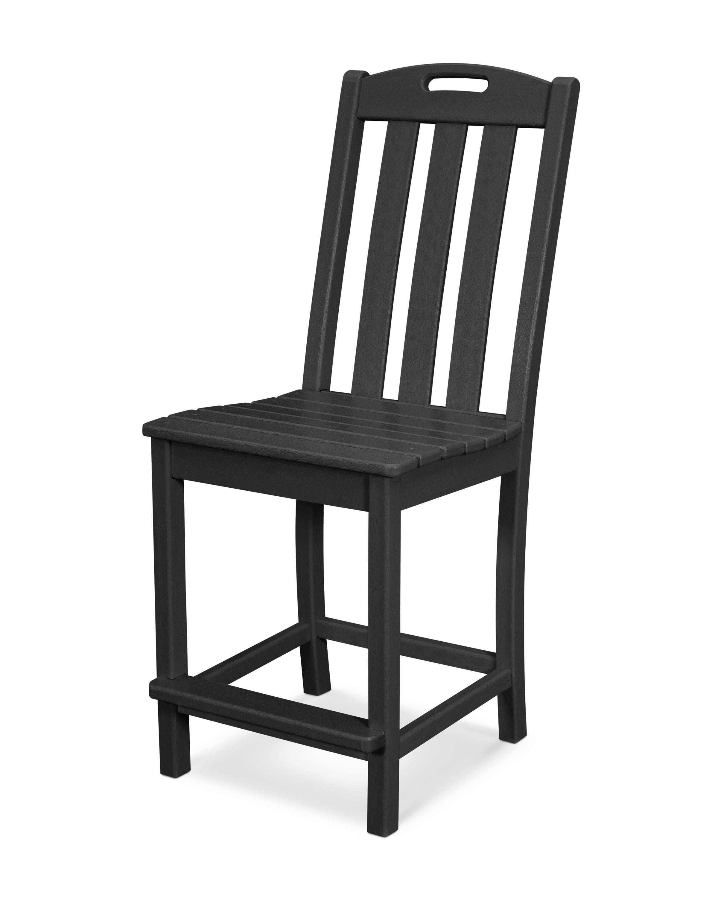 Yacht Club Counter Side Chair in Charcoal Black
