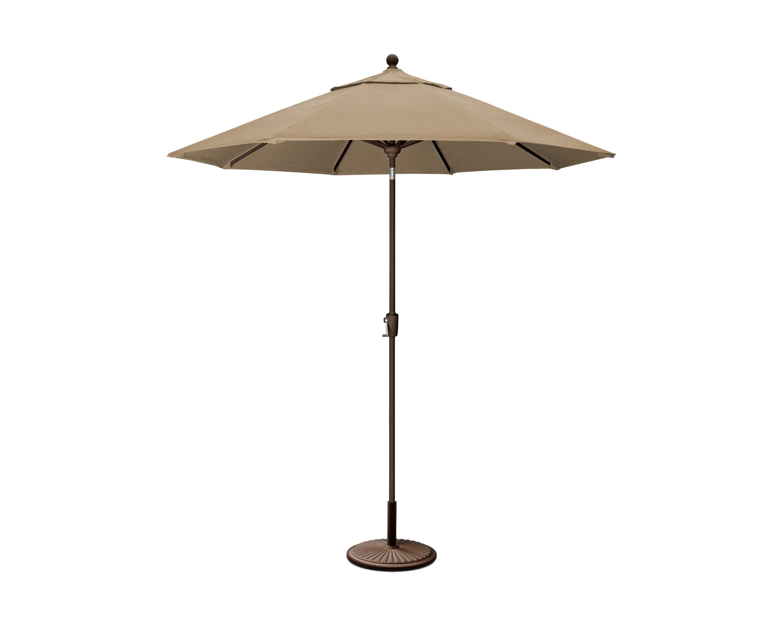 9' Tilt Market Umbrella & Base - Bar Height in Bronze / Sesame