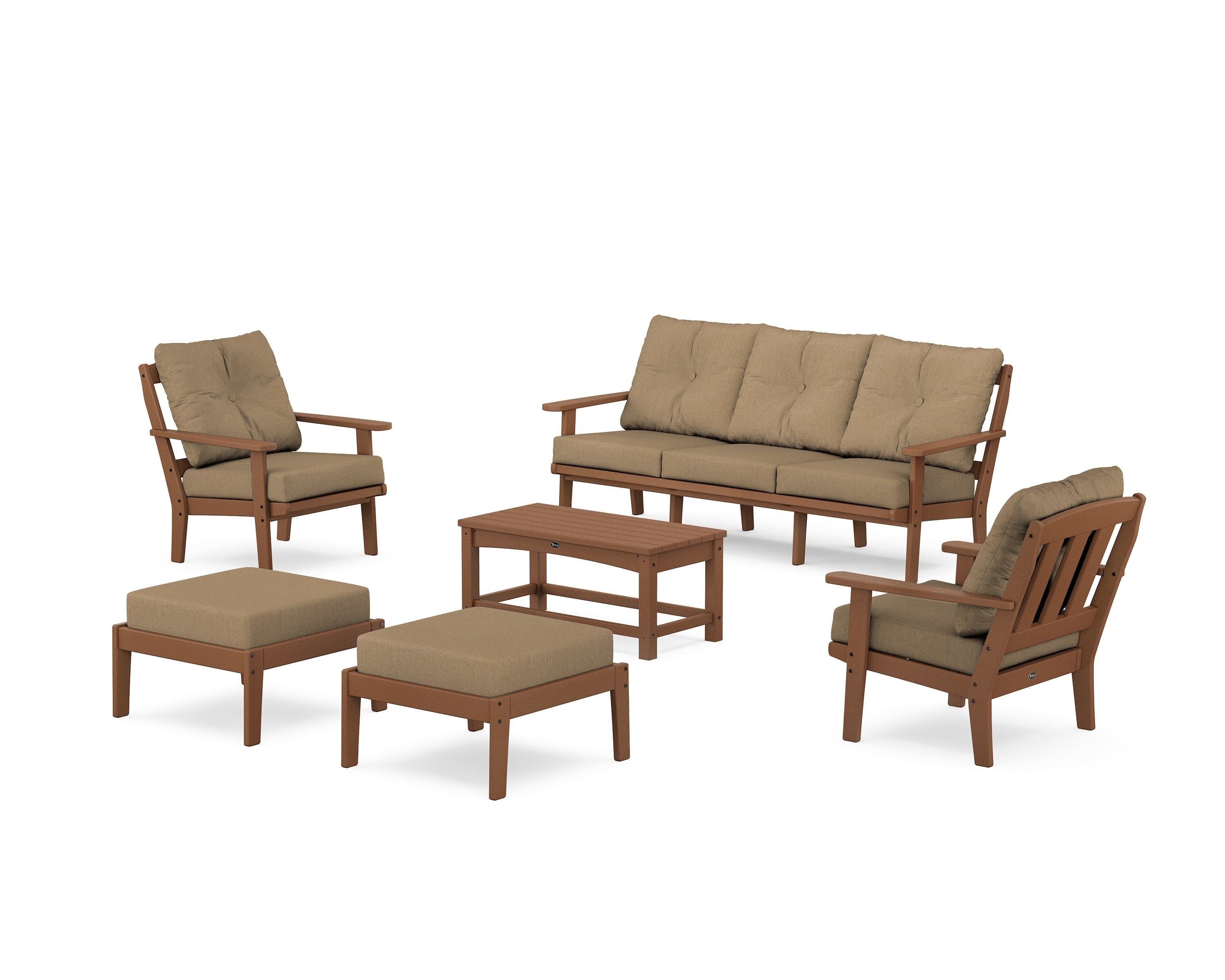 Cape Cod 6-Piece Lounge Sofa Set in Tree House / Sesame