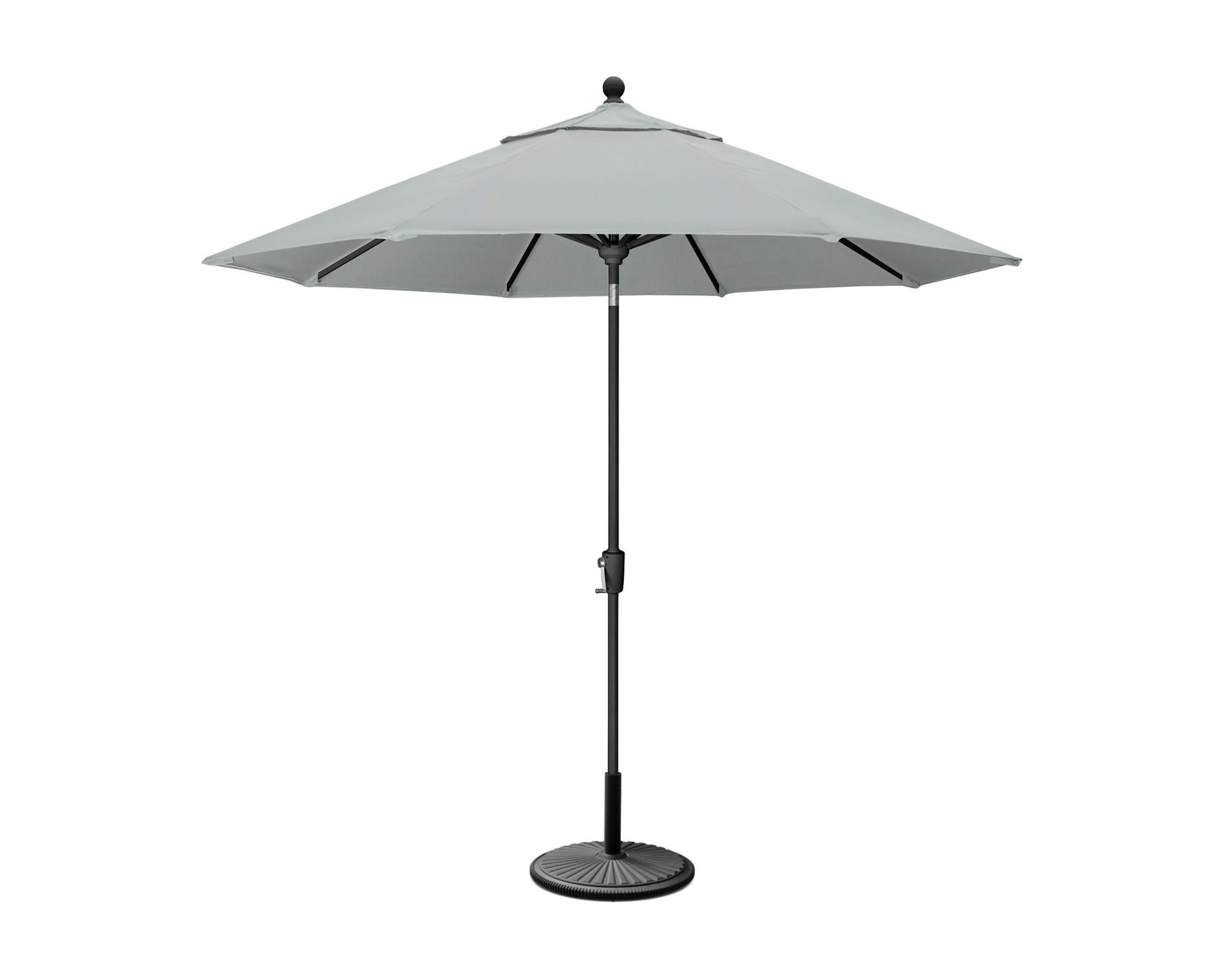 9' Tilt Market Umbrella & Base in Black / Spa