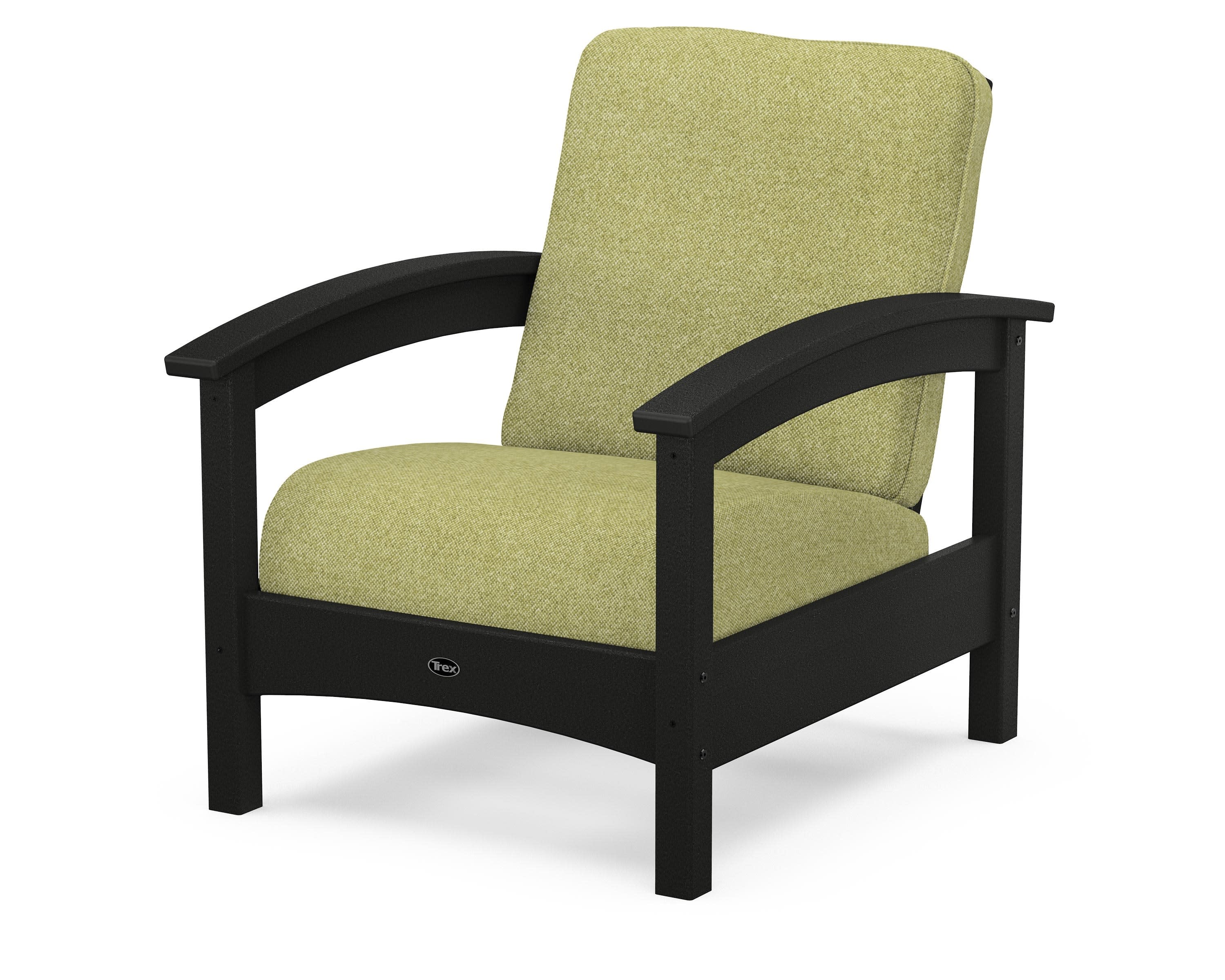 Rockport Club Chair in Charcoal Black / Chartreuse Boucle