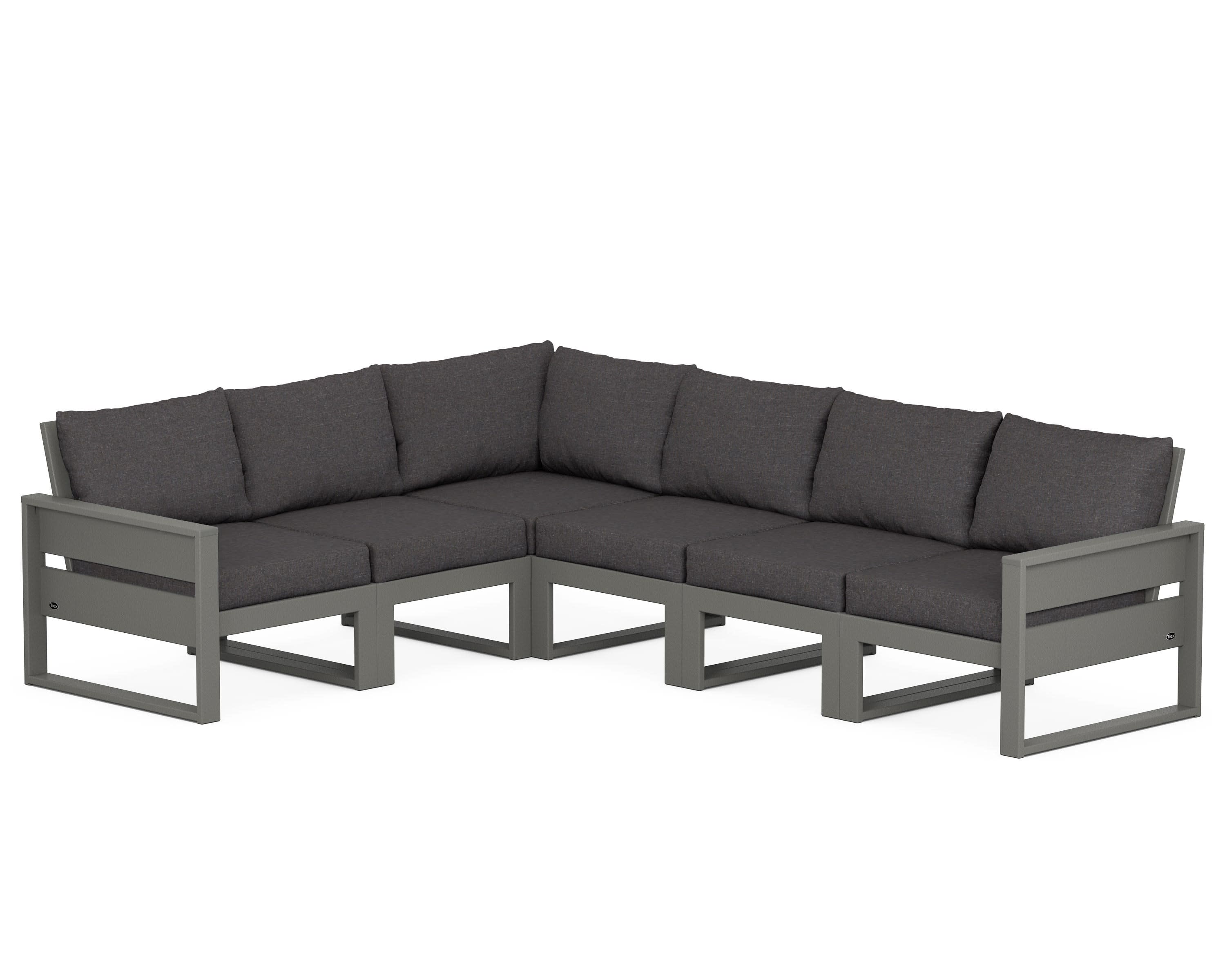 Eastport 6-Piece Sectional in Stepping Stone / Ash Charcoal
