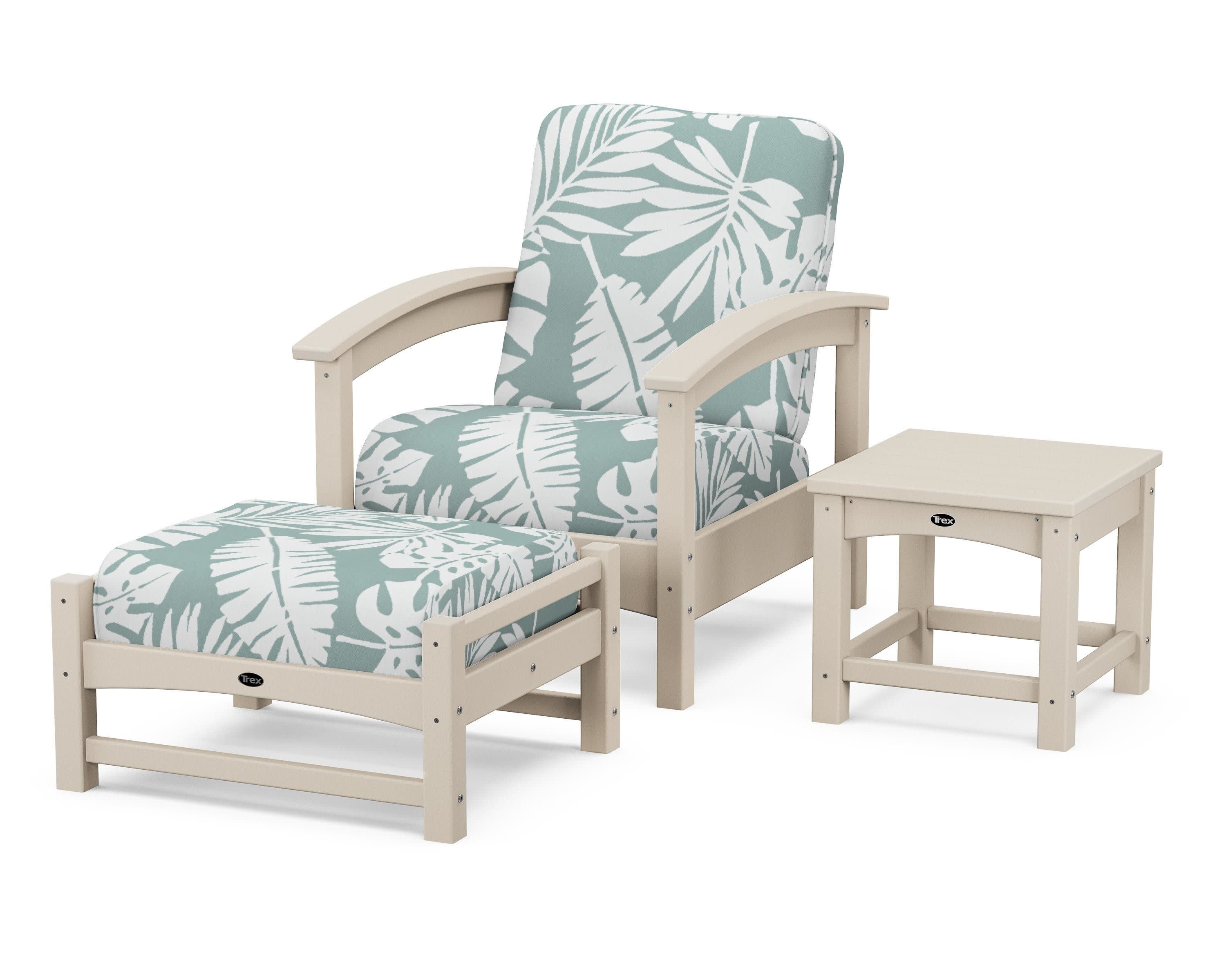 Rockport 3-Piece Deep Seating Set in Sand Castle / Leaf Glacier Spa
