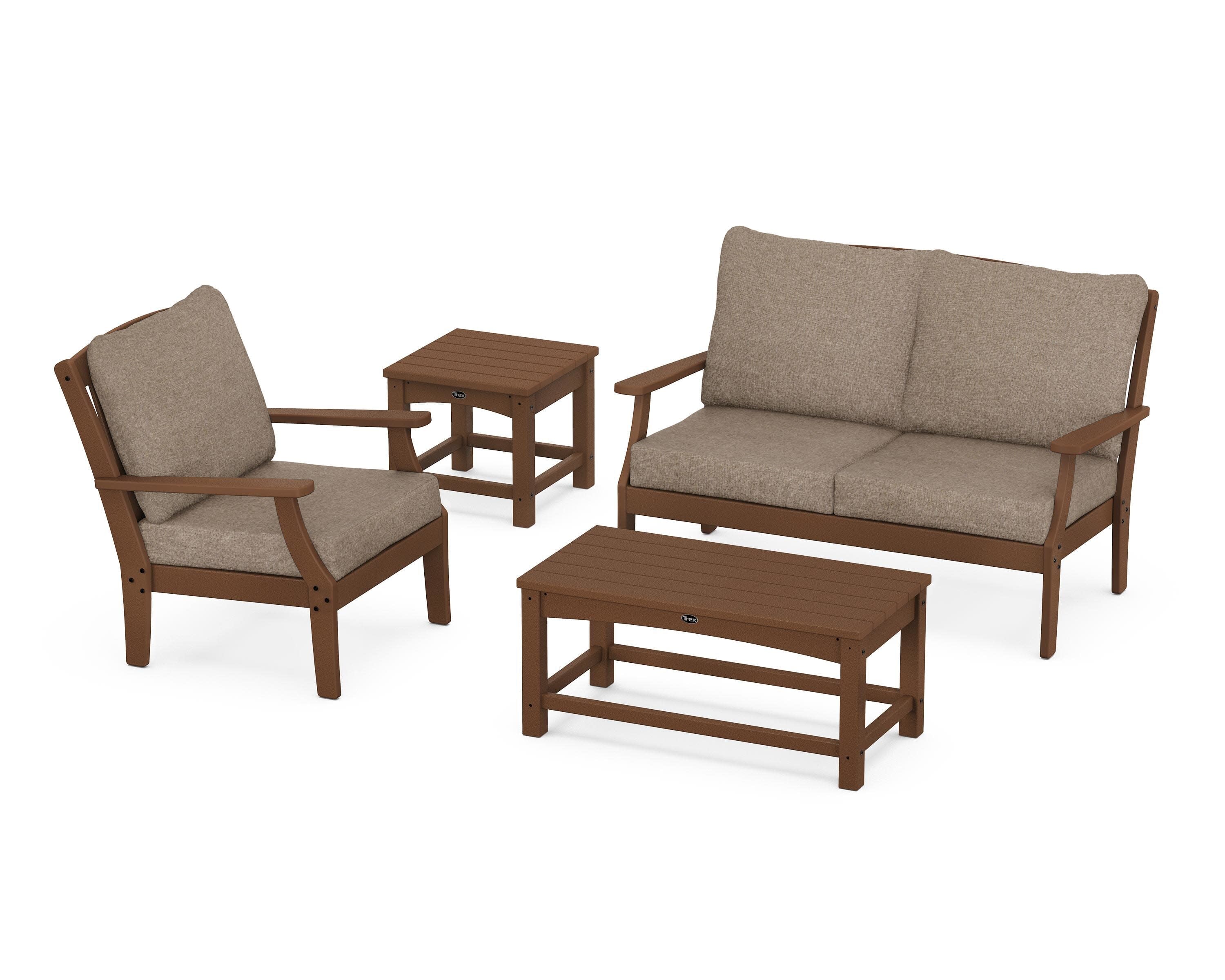 Yacht Club 4-Piece Deep Seating Set in Tree House / Spiced Burlap