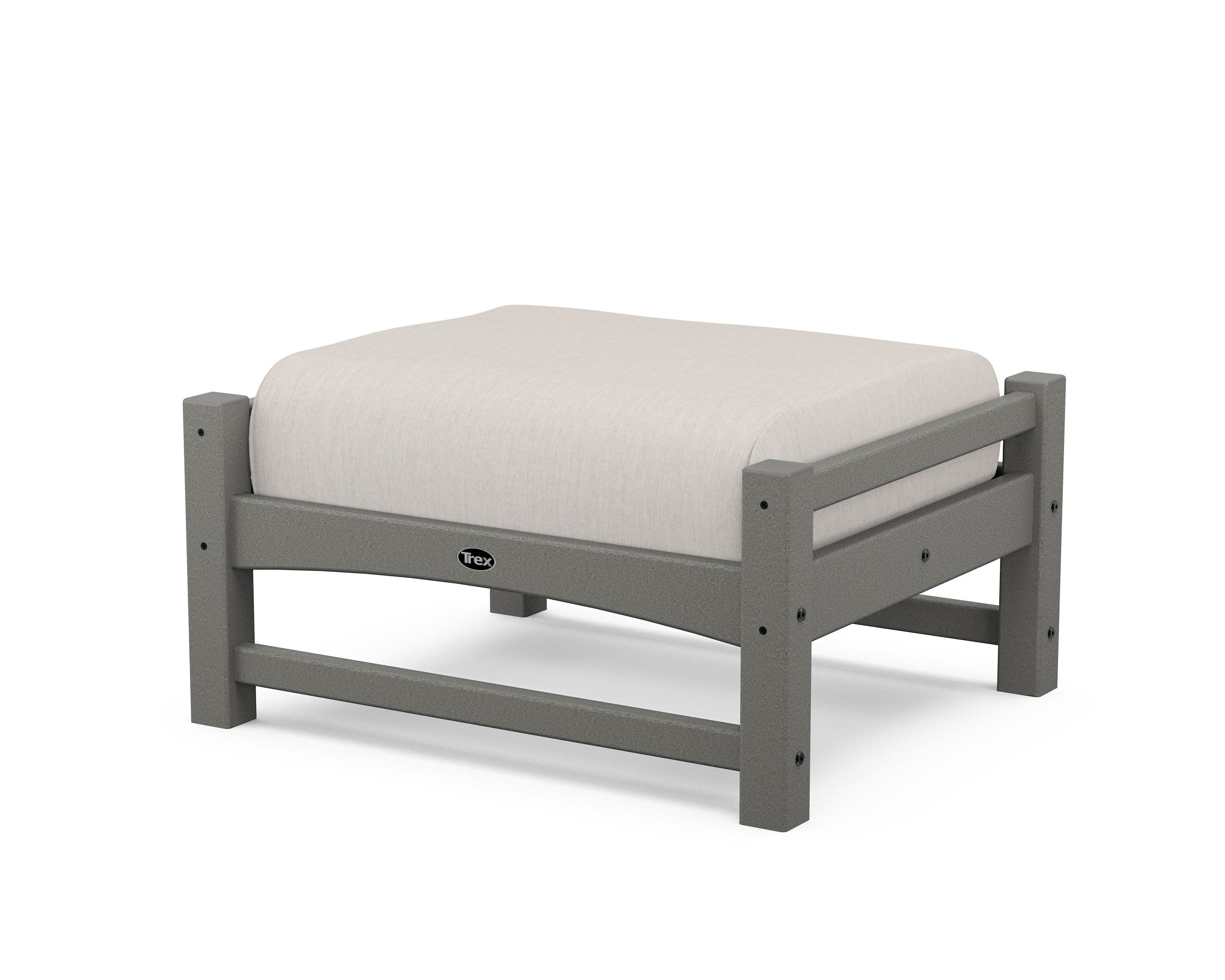 Rockport Club Ottoman in Stepping Stone / Cast Ash