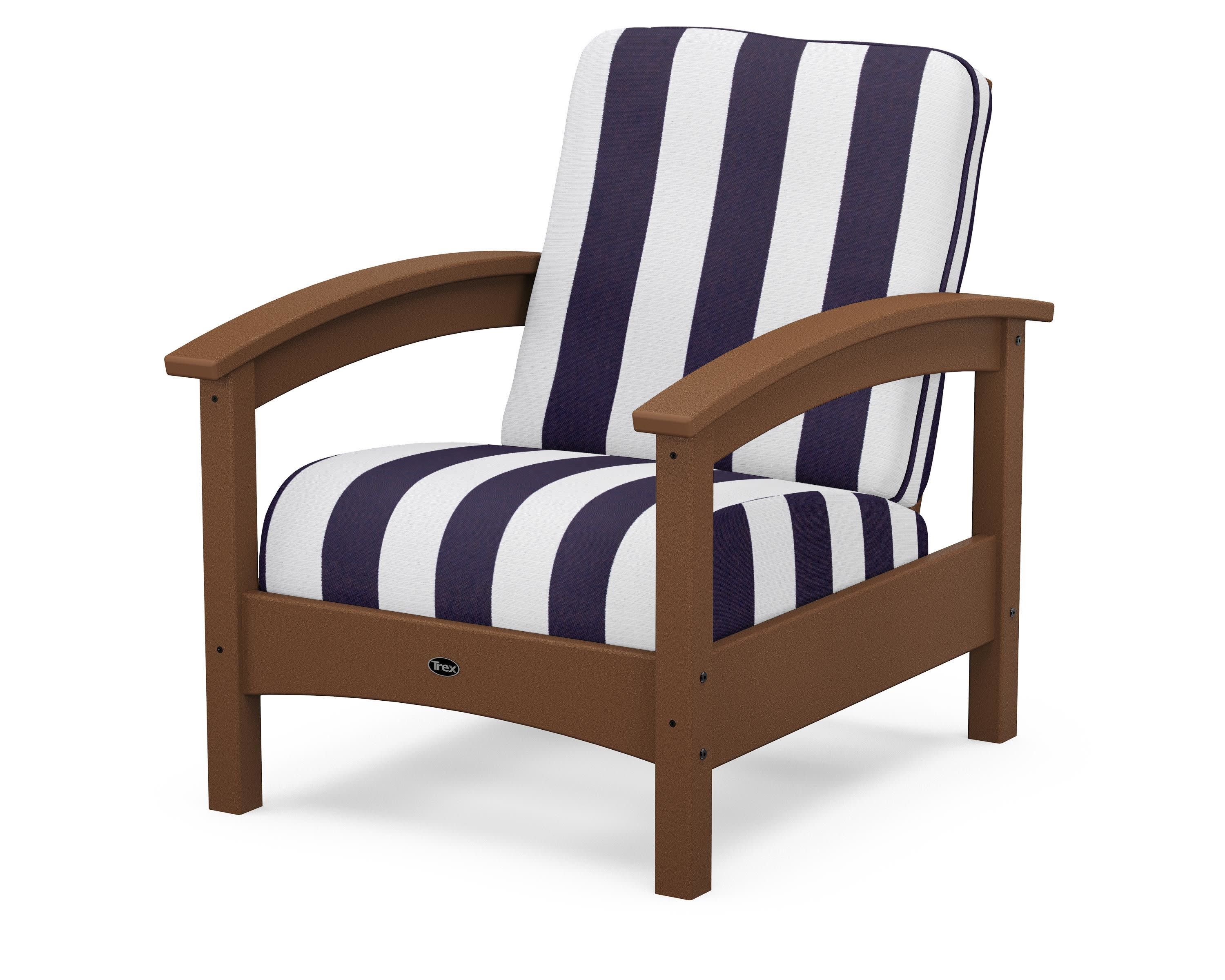 Rockport Club Chair in Tree House / Cabana Stripe Navy