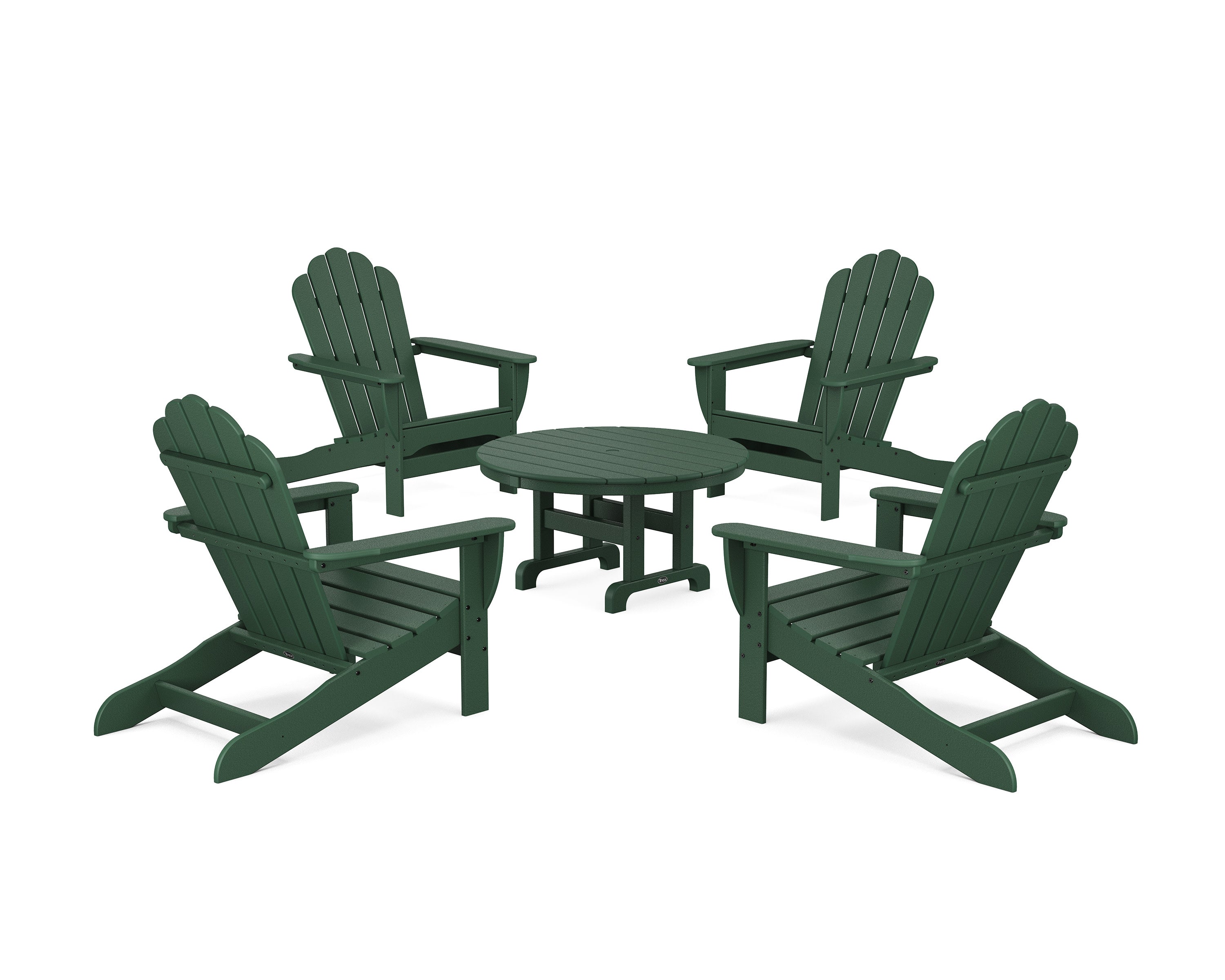 5-Piece Monterey Bay Oversized Adirondack Chair Conversation Group in Rainforest Canopy