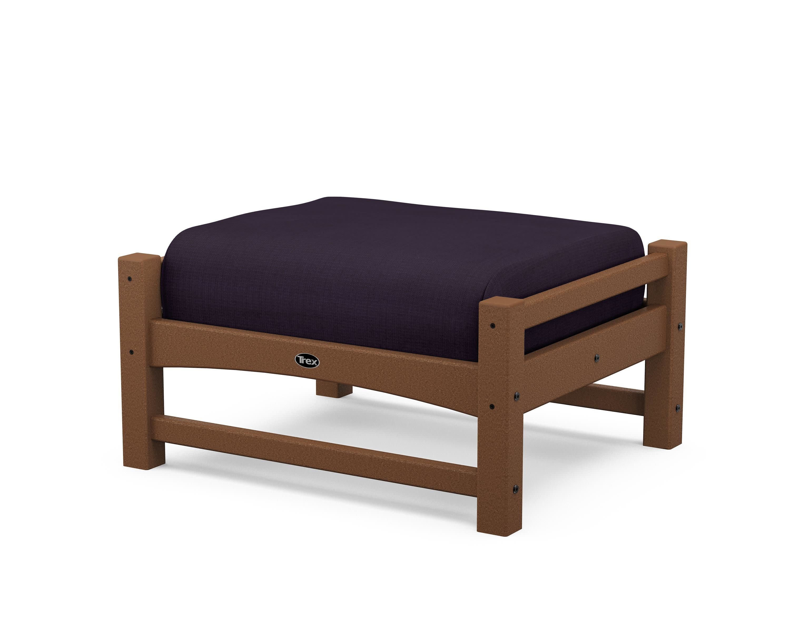 Rockport Club Ottoman in Tree House / Navy Linen