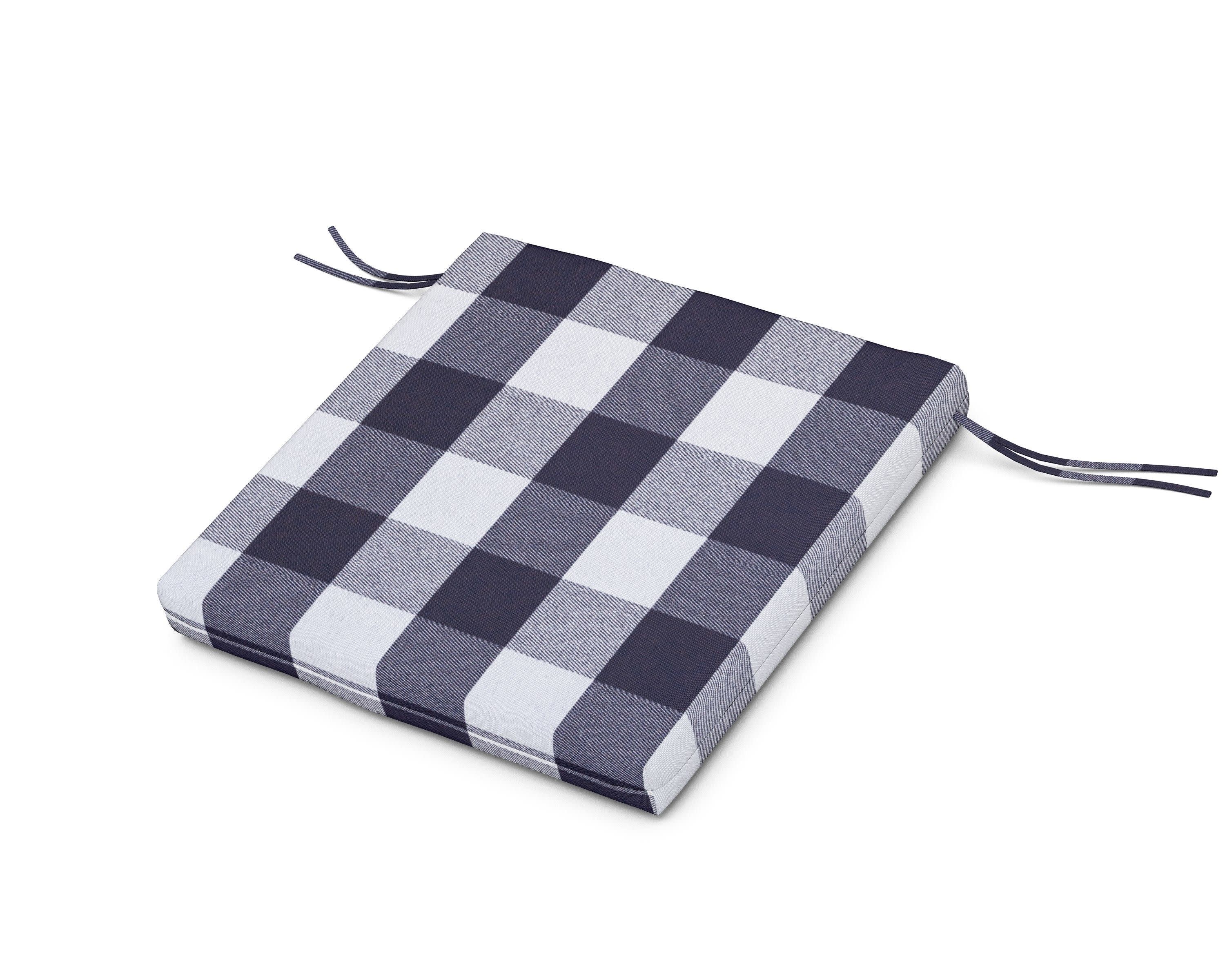 Seat Cushion - 20"D x 20"W x 2.5"H in Buffalo Plaid Navy